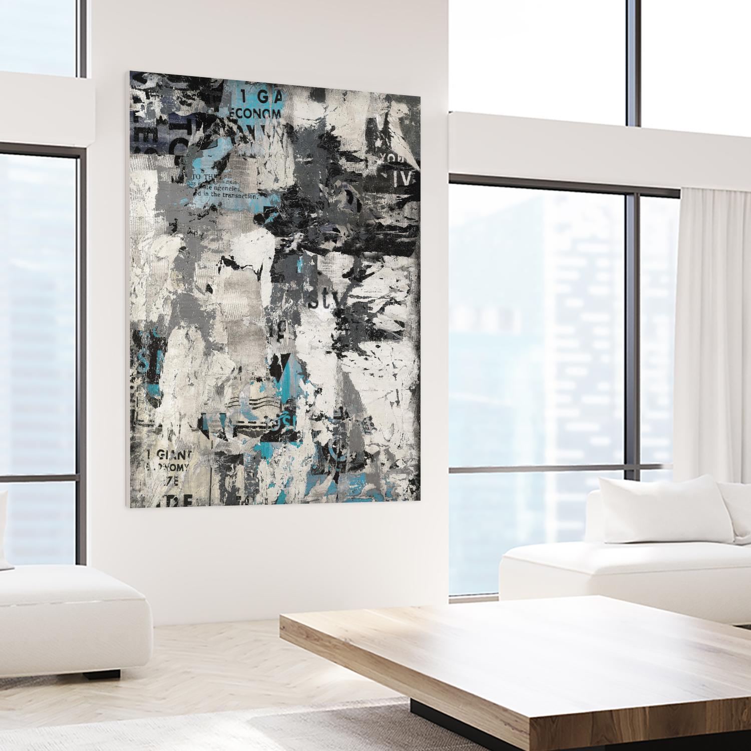 Wall Street Transactions.tif by Daleno Art on GIANT ART - blue street art abstrait