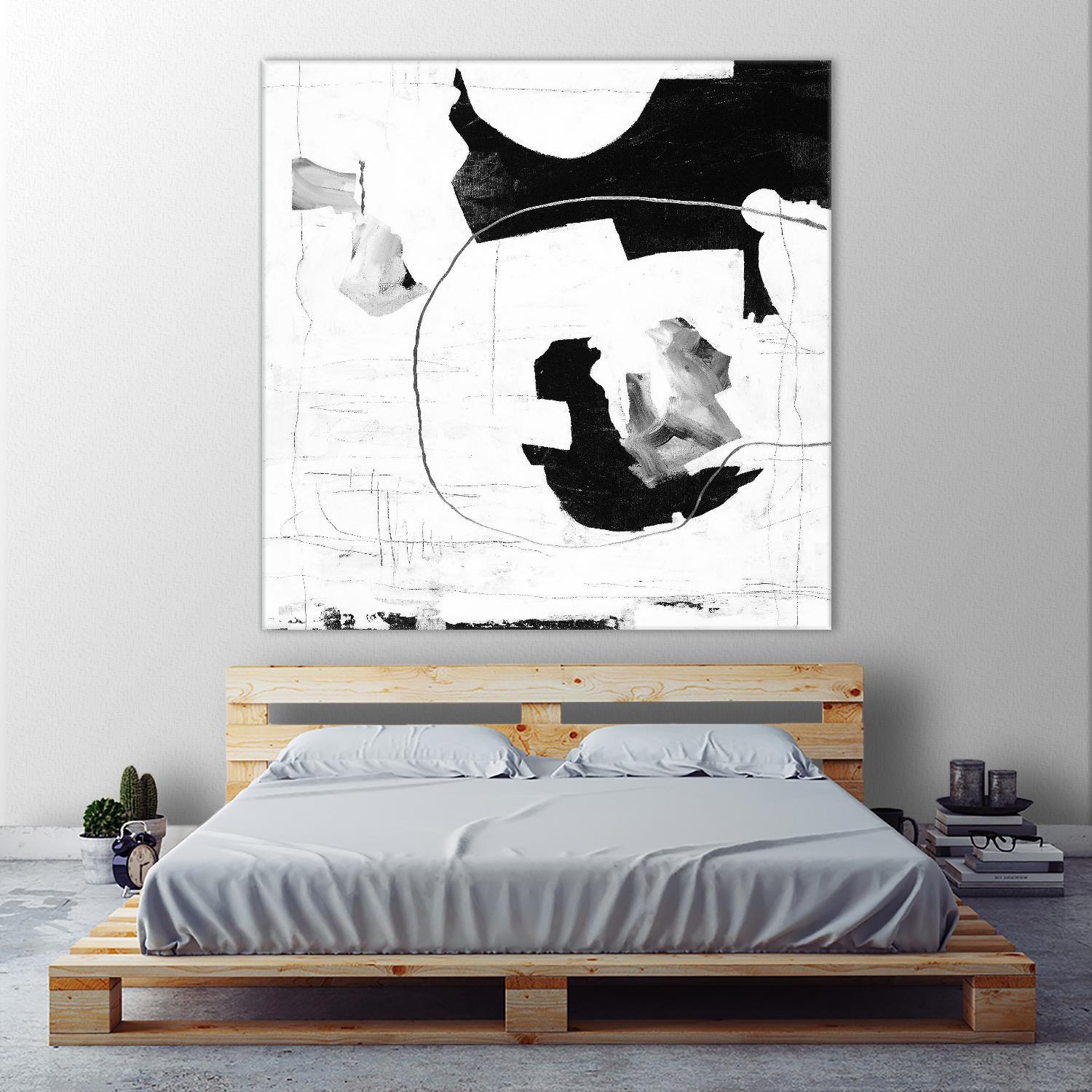 Traces of Silver III by Daleno Art on GIANT ART - black black&white abstrait