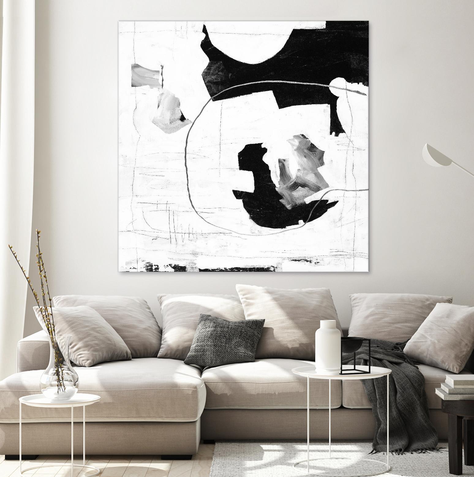 Traces of Silver III by Daleno Art on GIANT ART - black black&white abstrait