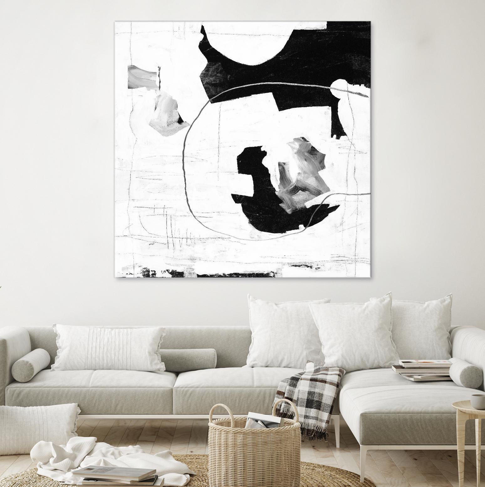 Traces of Silver III by Daleno Art on GIANT ART - black black&white abstrait