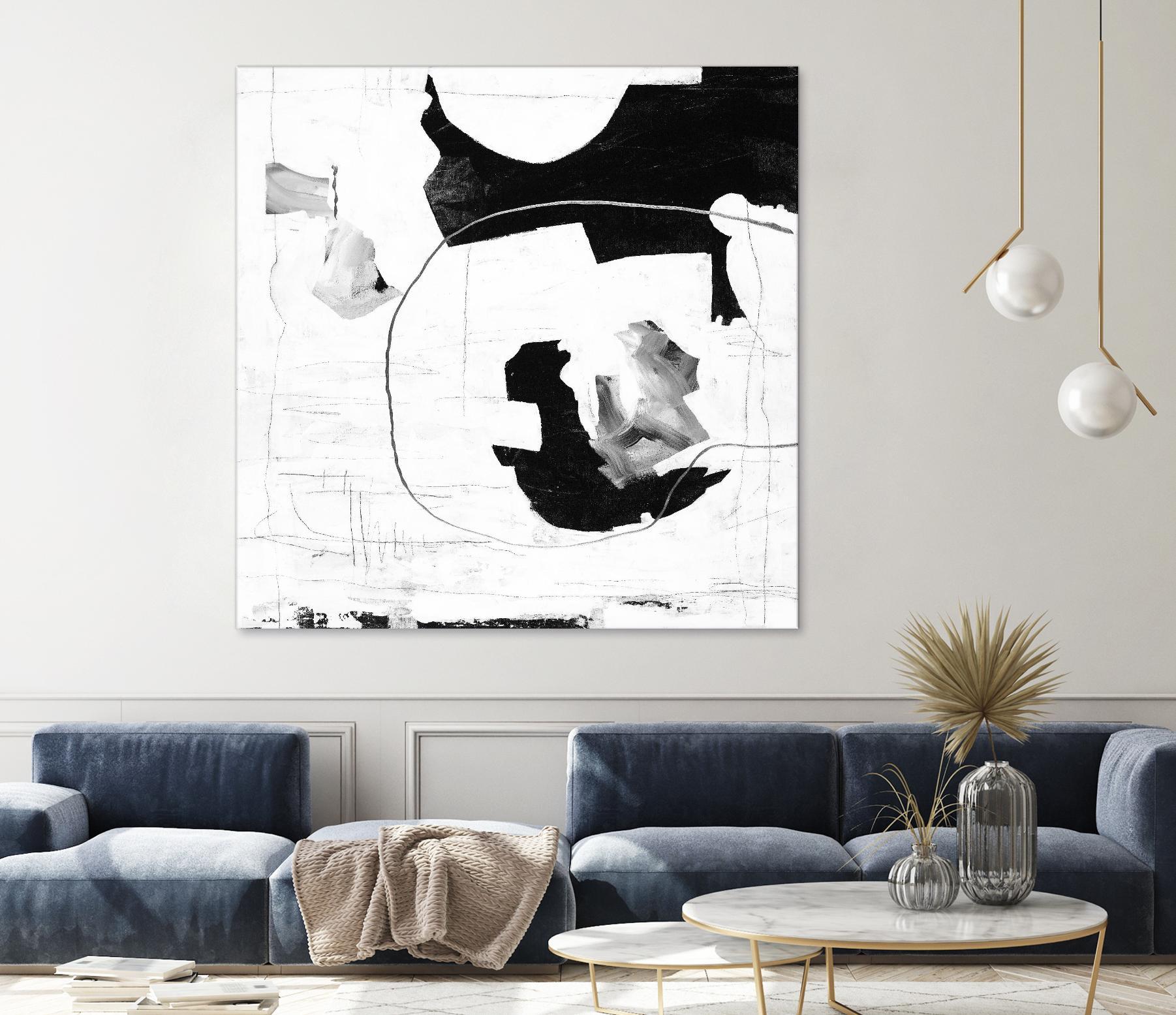 Traces of Silver III by Daleno Art on GIANT ART - black black&white abstrait
