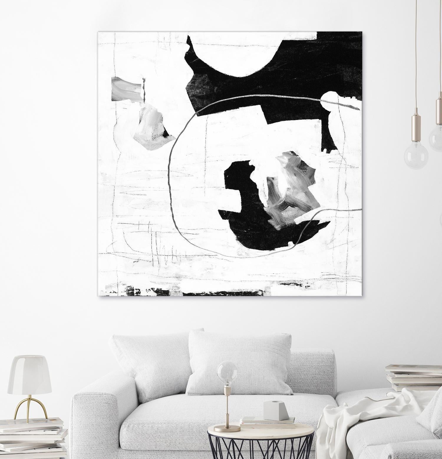 Traces of Silver III by Daleno Art on GIANT ART - black black&white abstrait
