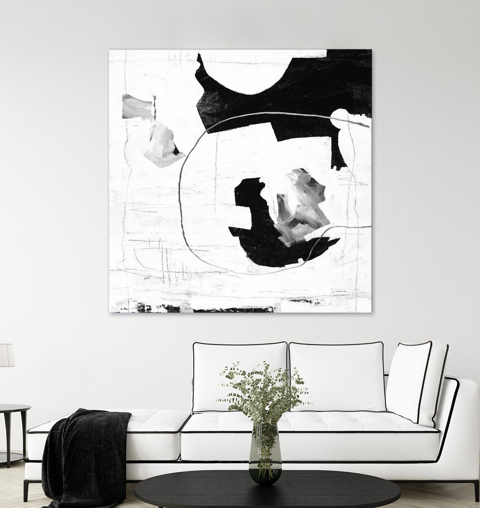 Traces of Silver III by Daleno Art on GIANT ART - black black&white abstrait