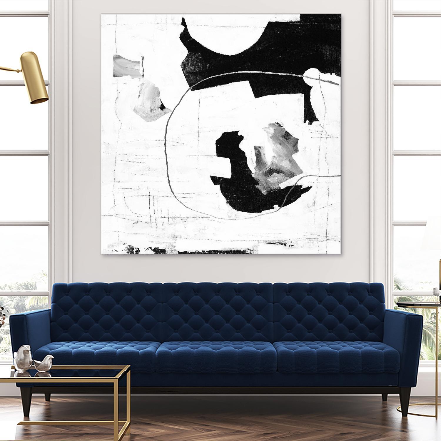 Traces of Silver III by Daleno Art on GIANT ART - black black&white abstrait