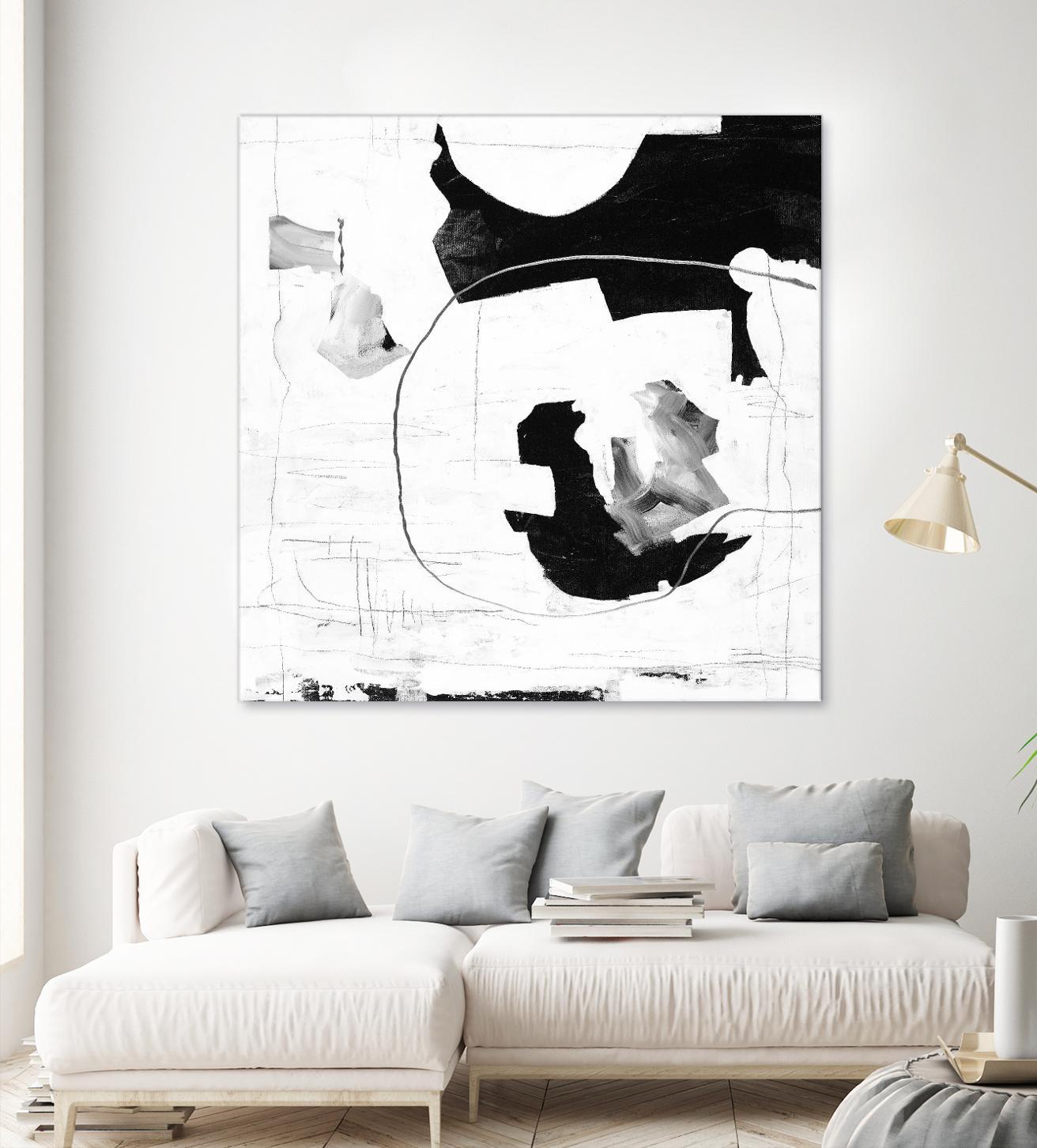 Traces of Silver III by Daleno Art on GIANT ART - black black&white abstrait