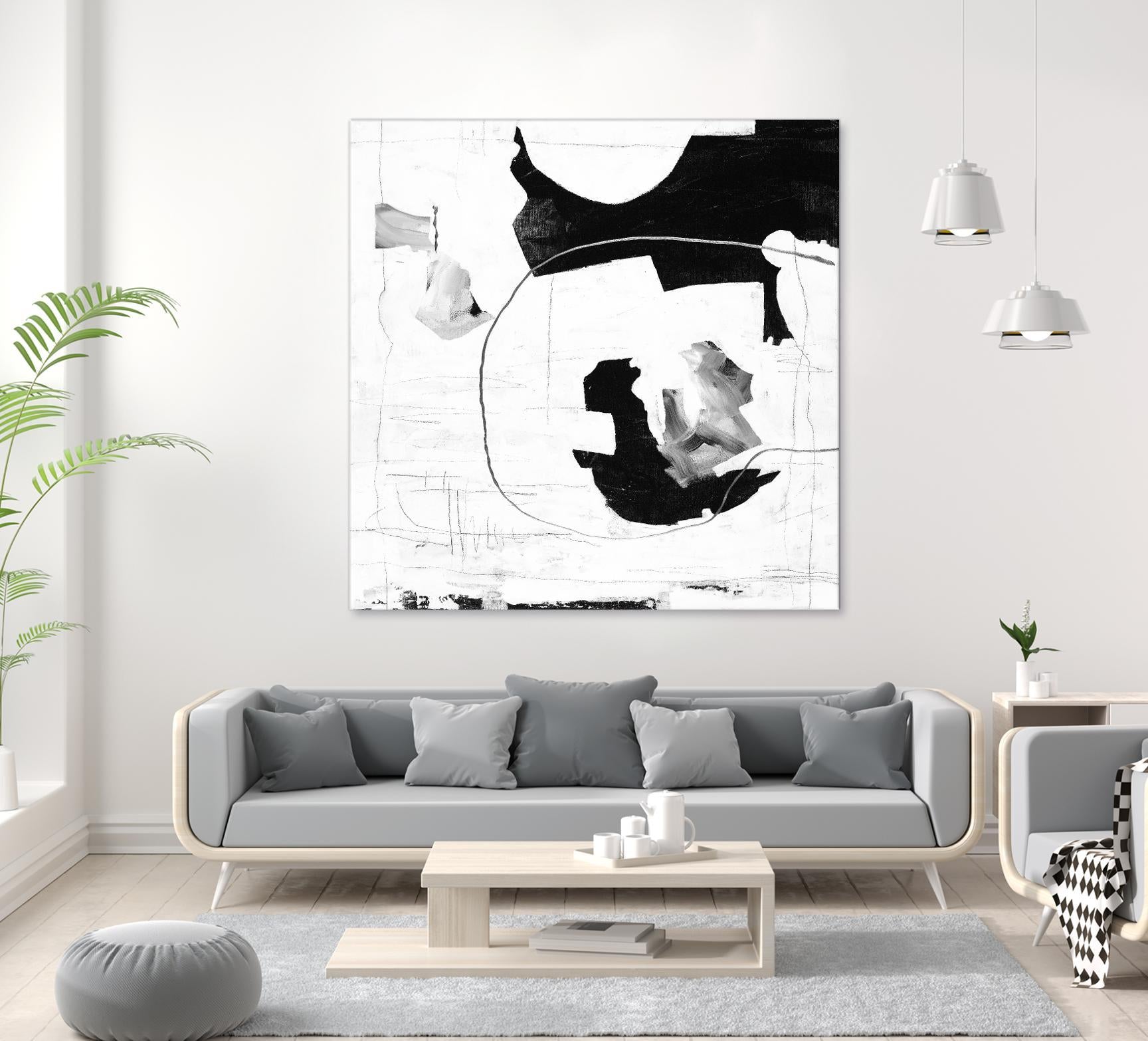 Traces of Silver III by Daleno Art on GIANT ART - black black&white abstrait