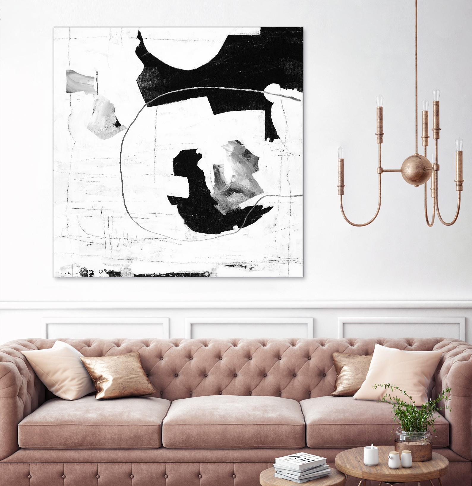 Traces of Silver III by Daleno Art on GIANT ART - black black&white abstrait