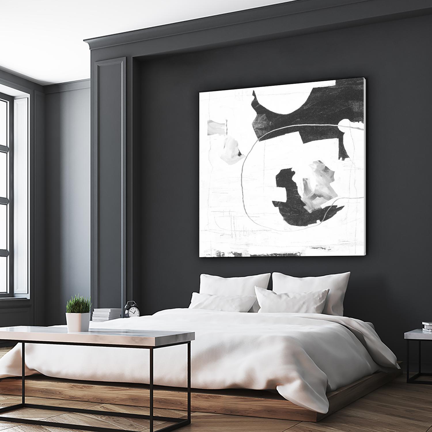 Traces of Silver III by Daleno Art on GIANT ART - black black&white abstrait