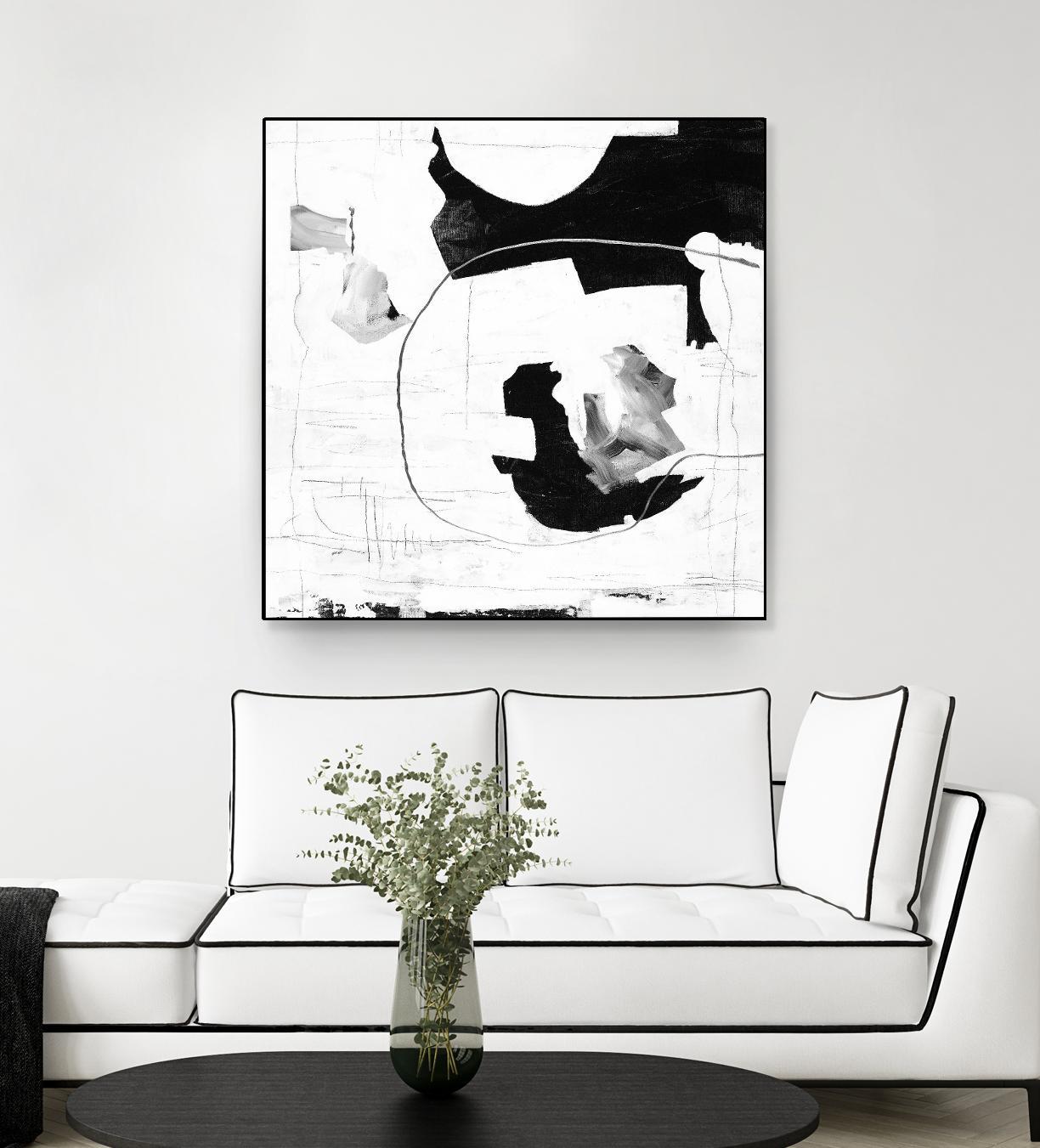 Traces of Silver III by Daleno Art on GIANT ART - black black&white abstrait