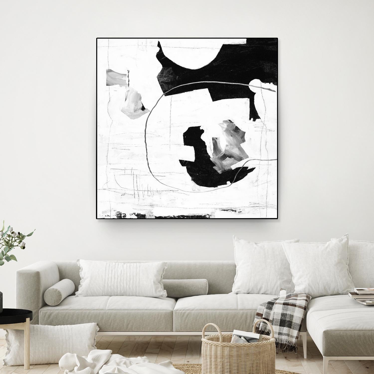 Traces of Silver III by Daleno Art on GIANT ART - black black&white abstrait