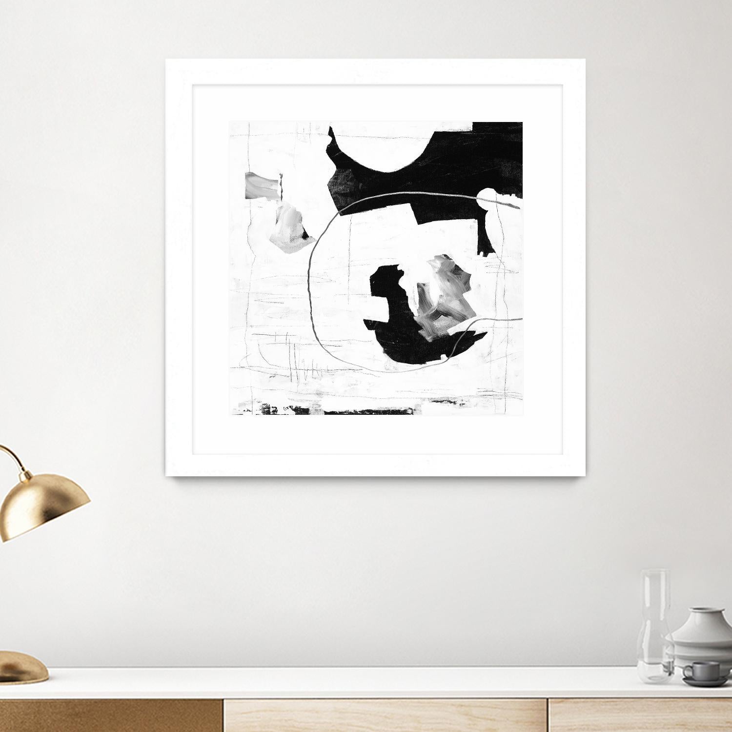 Traces of Silver III by Daleno Art on GIANT ART - black black&white abstrait