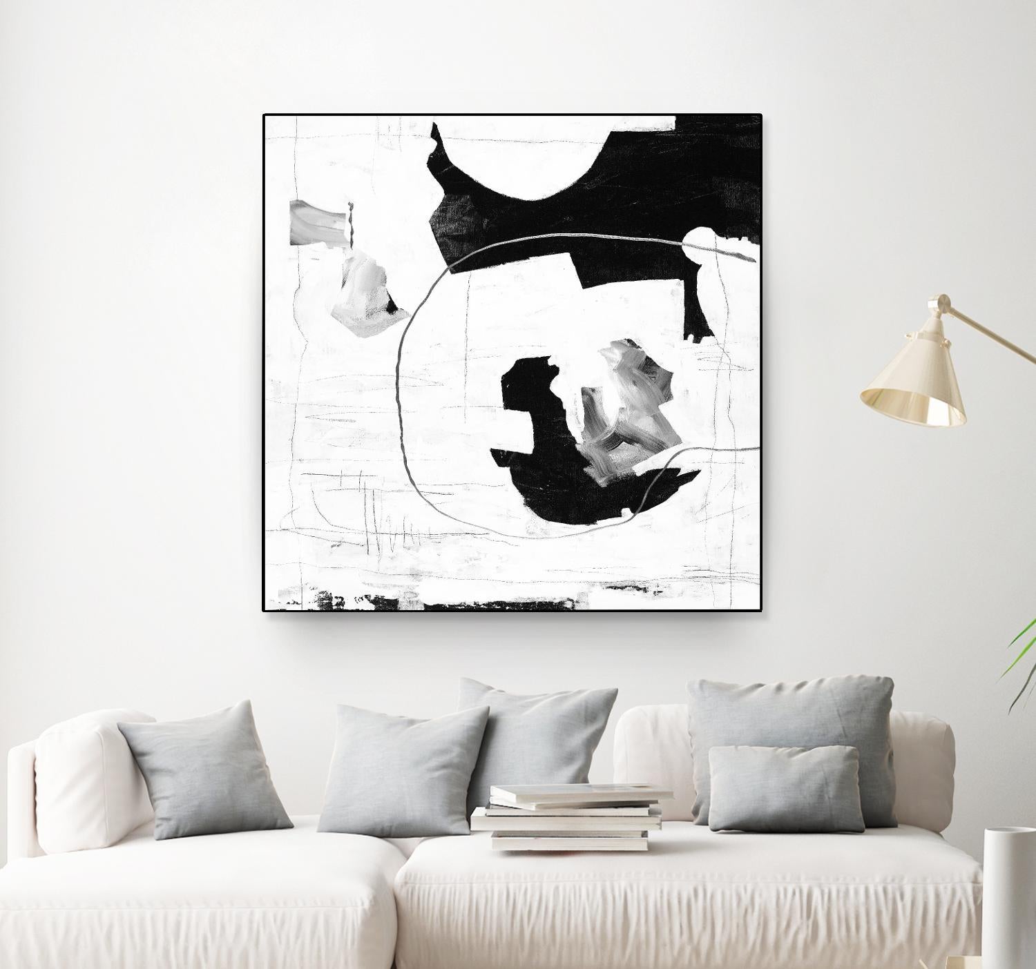 Traces of Silver III by Daleno Art on GIANT ART - black black&white abstrait