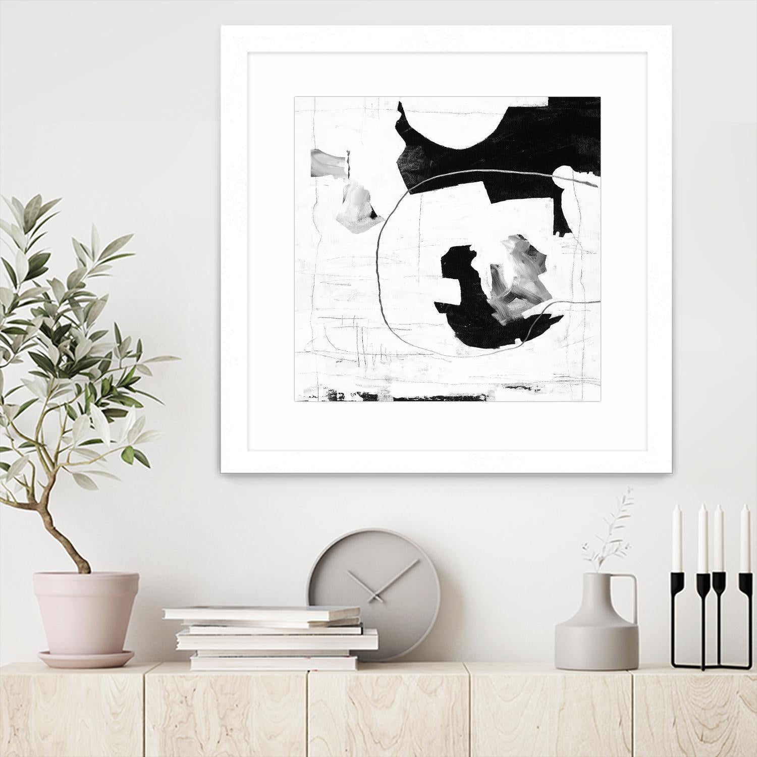 Traces of Silver III by Daleno Art on GIANT ART - black black&white abstrait