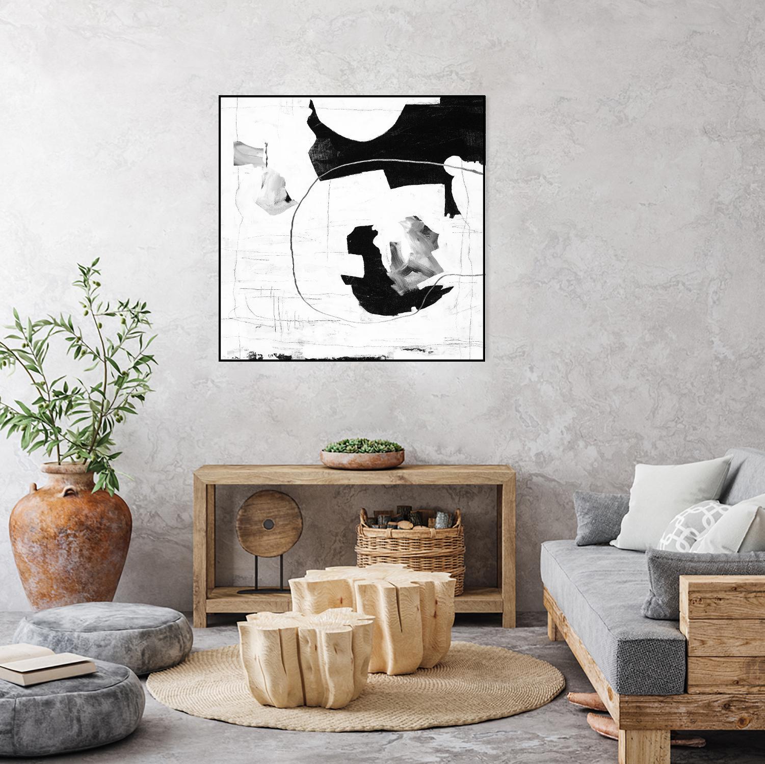 Traces of Silver III by Daleno Art on GIANT ART - black black&white abstrait