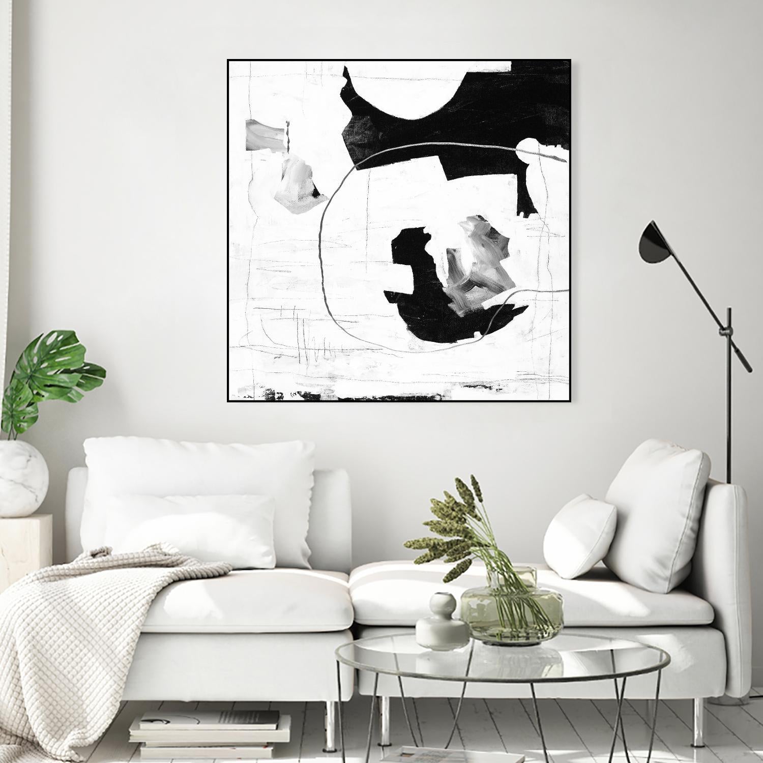 Traces of Silver III by Daleno Art on GIANT ART - black black&white abstrait