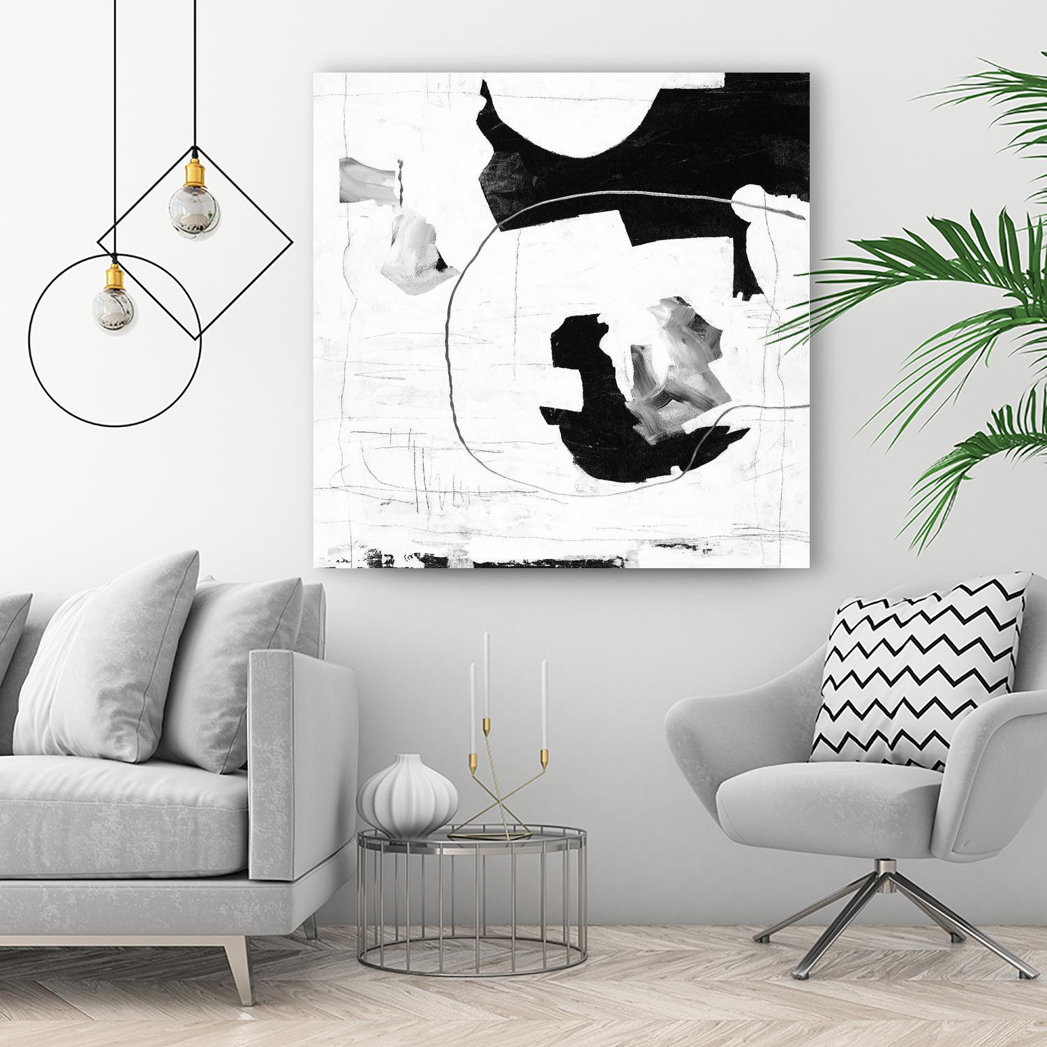 Traces of Silver III by Daleno Art on GIANT ART - black black&white abstrait