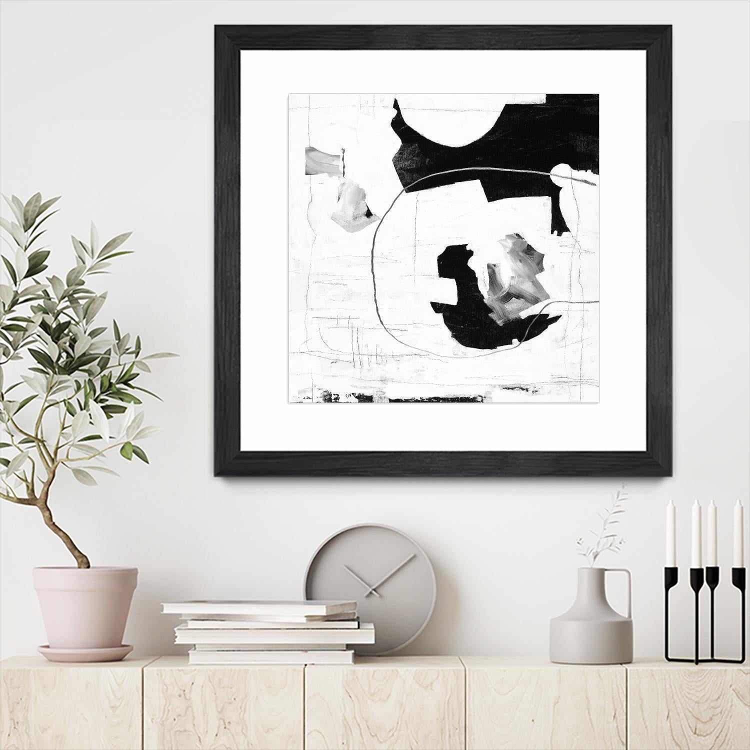 Traces of Silver III by Daleno Art on GIANT ART - black black&white abstrait