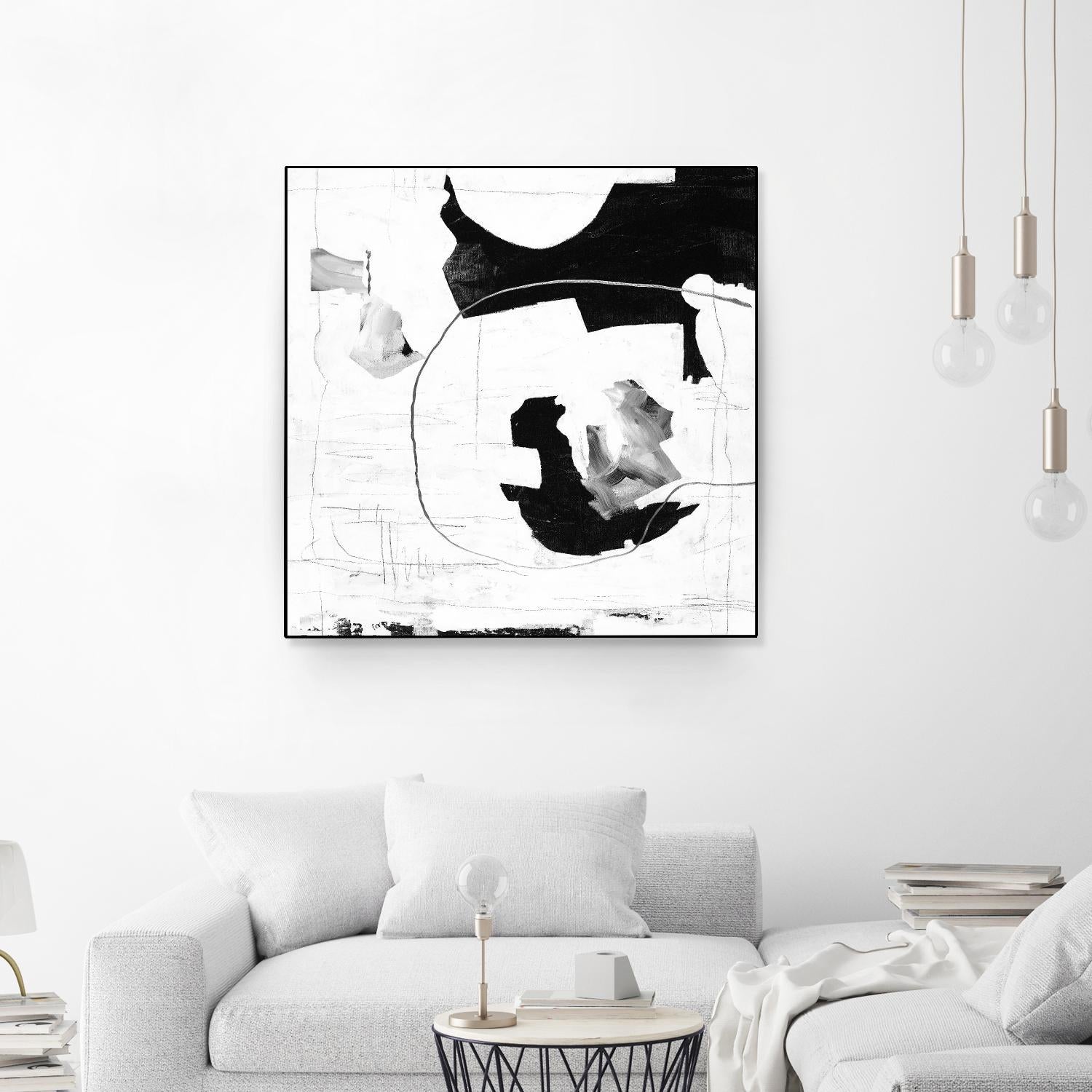 Traces of Silver III by Daleno Art on GIANT ART - black black&white abstrait