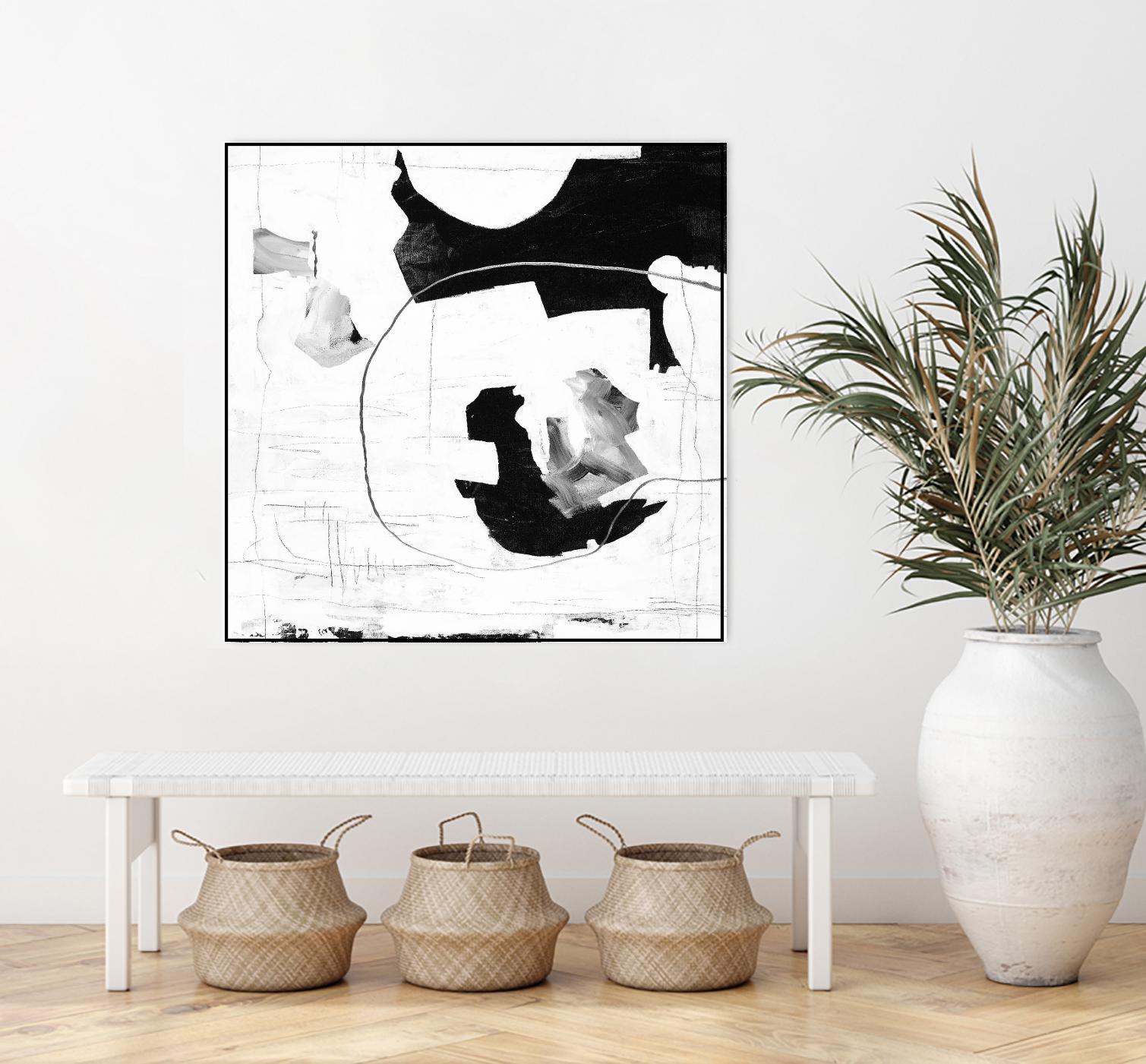 Traces of Silver III by Daleno Art on GIANT ART - black black&white abstrait