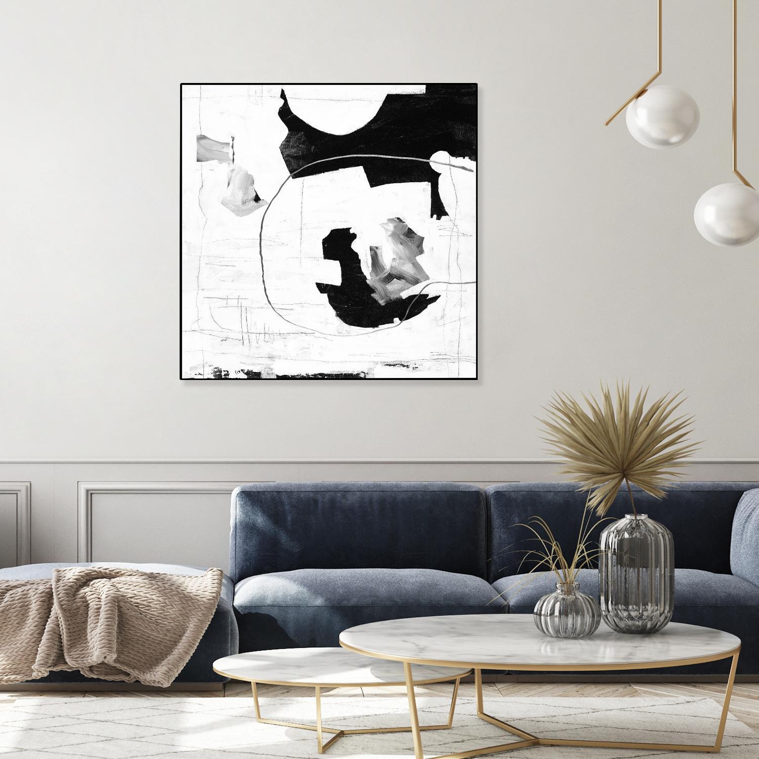 Traces of Silver III by Daleno Art on GIANT ART - black black&white abstrait