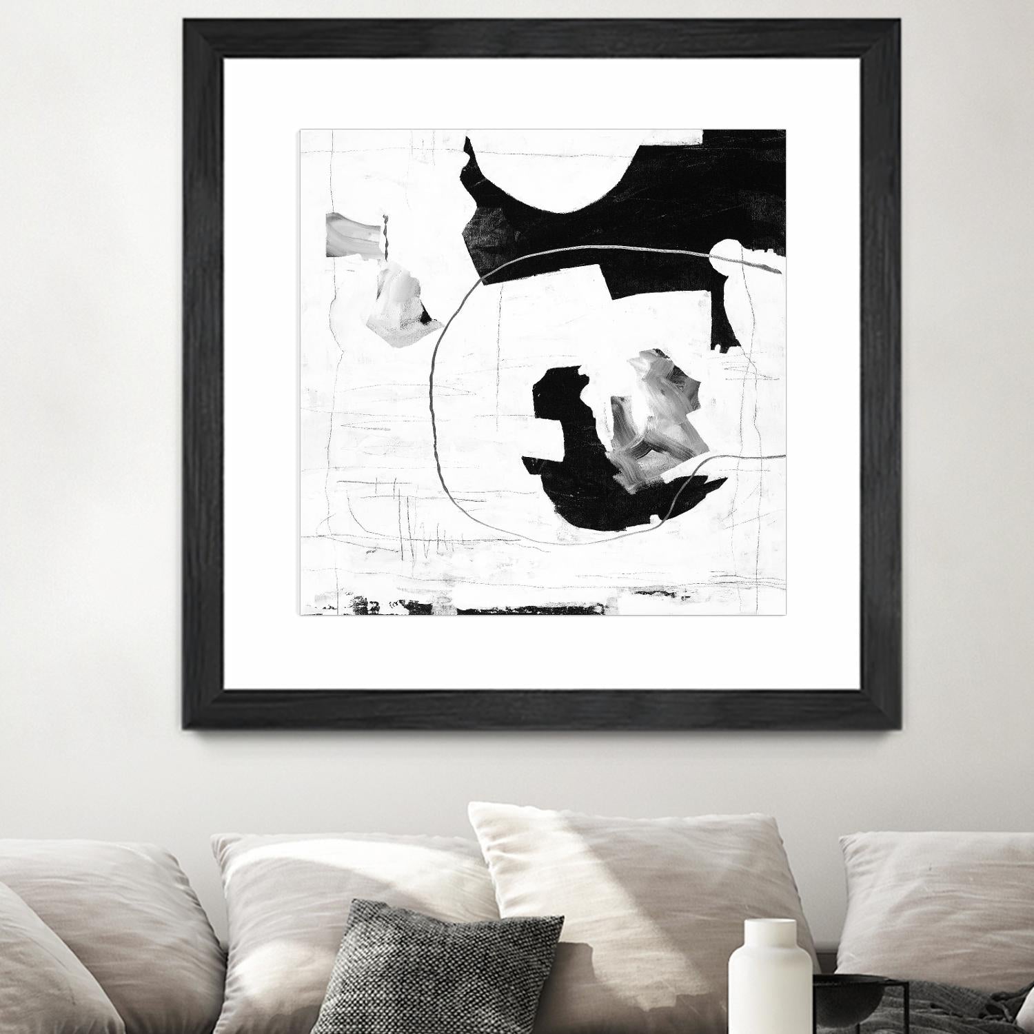 Traces of Silver III by Daleno Art on GIANT ART - black black&white abstrait