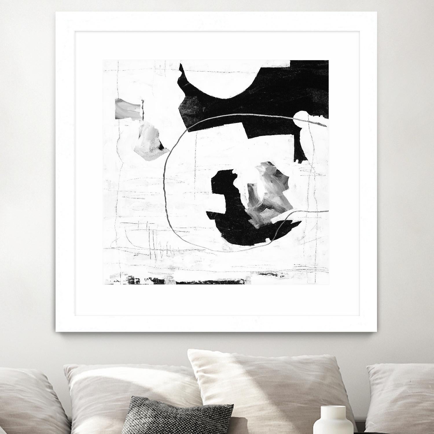 Traces of Silver III by Daleno Art on GIANT ART - black black&white abstrait