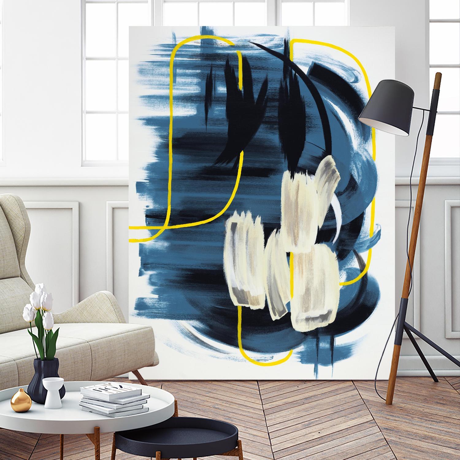 Curious Crafter II by Daleno Art on GIANT ART - blue abstract abstrait