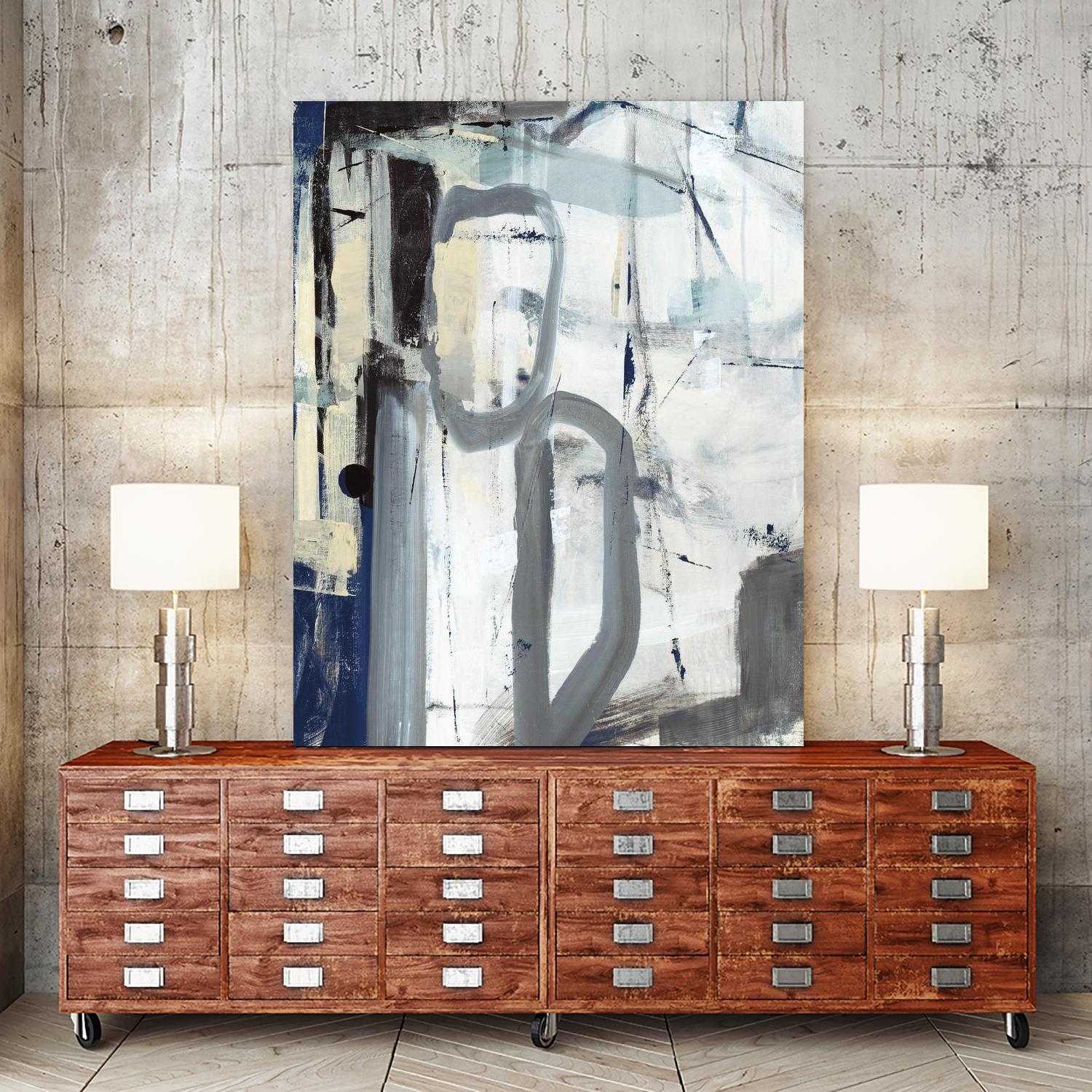 Mastering the Stairs by Daleno Art on GIANT ART - beige abstract