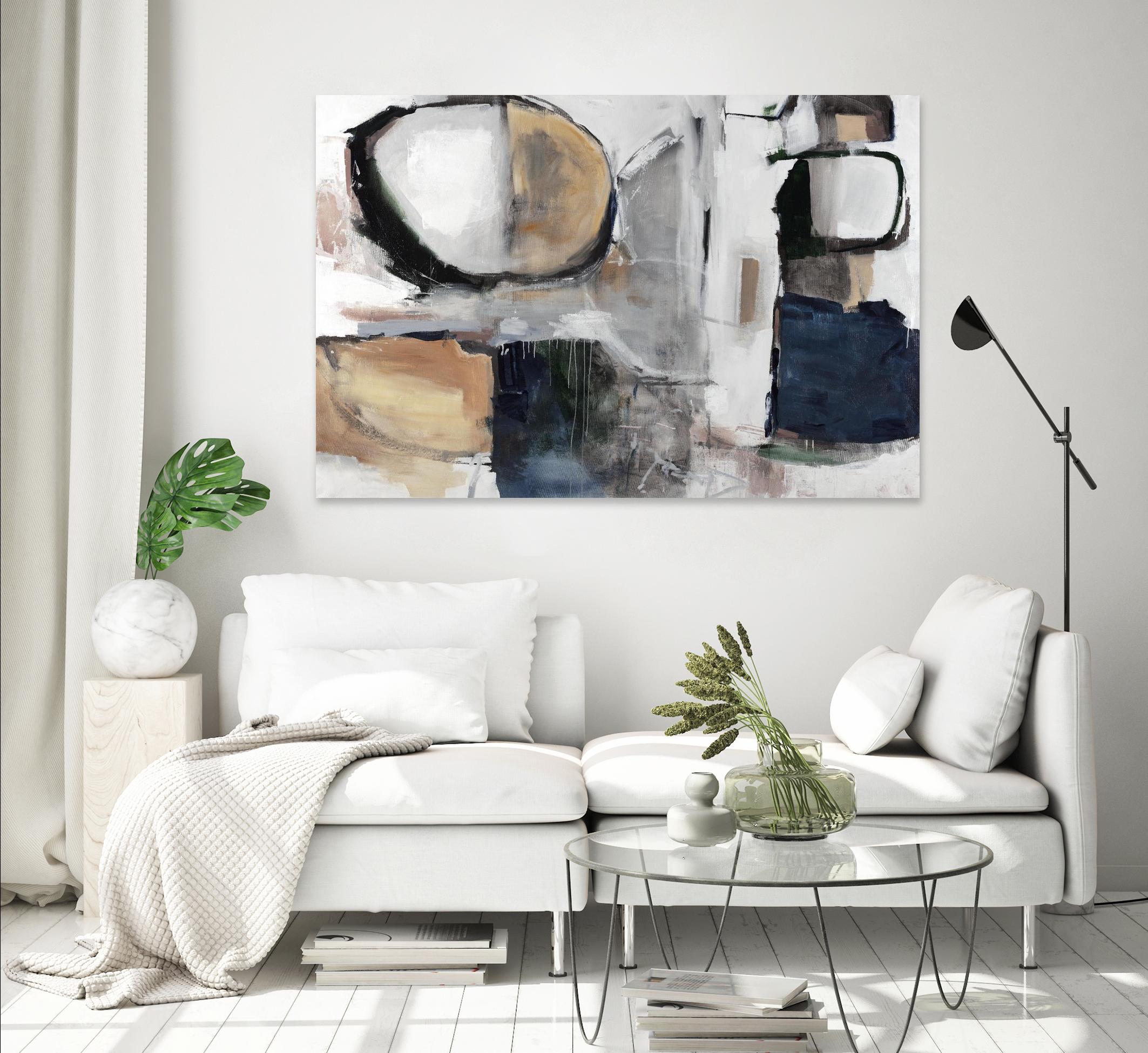 Loud and Quiet II by Daleno Art on GIANT ART - beige abstract