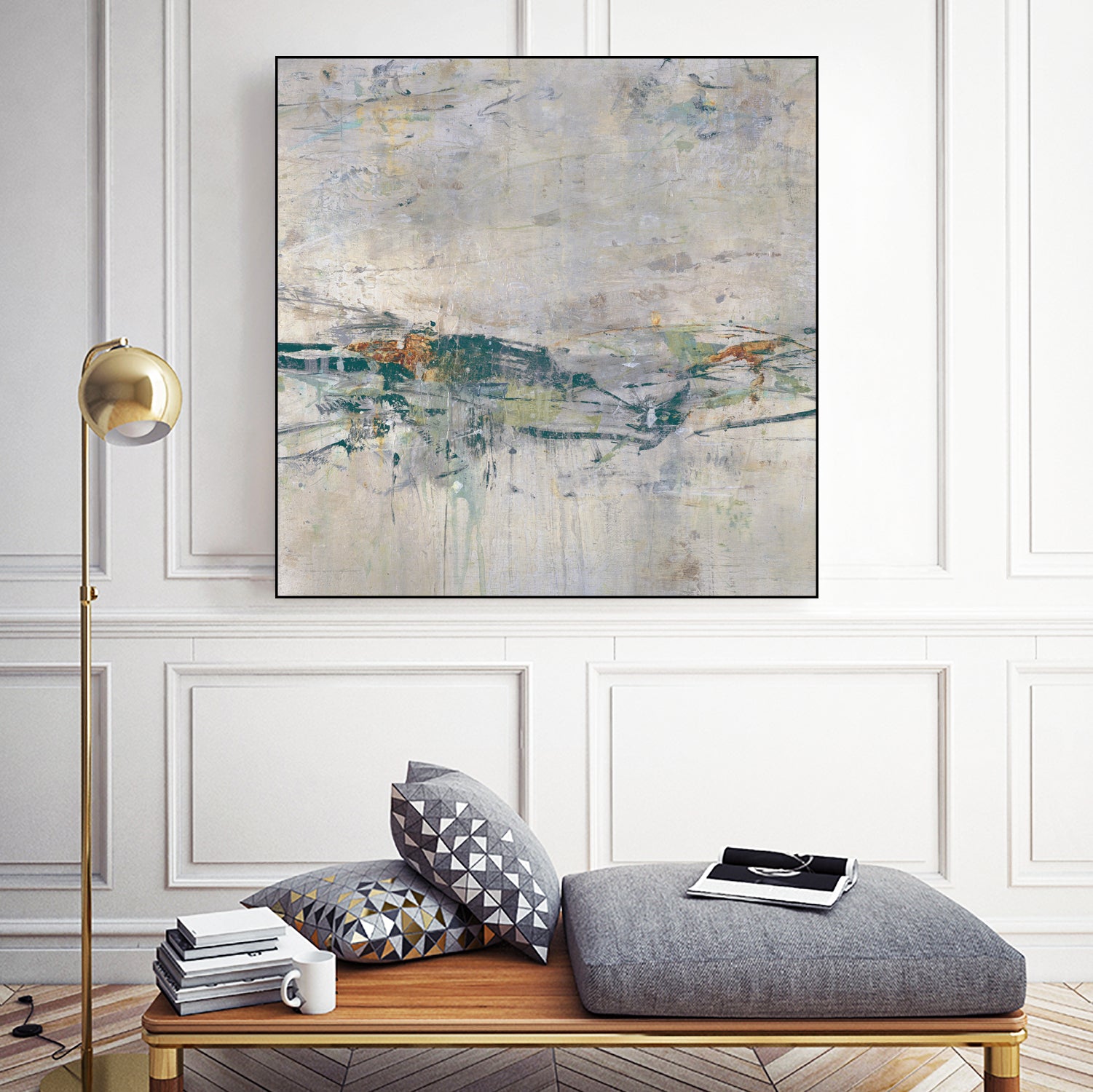 Broken Road III by Daleno Art on GIANT ART - green abstract