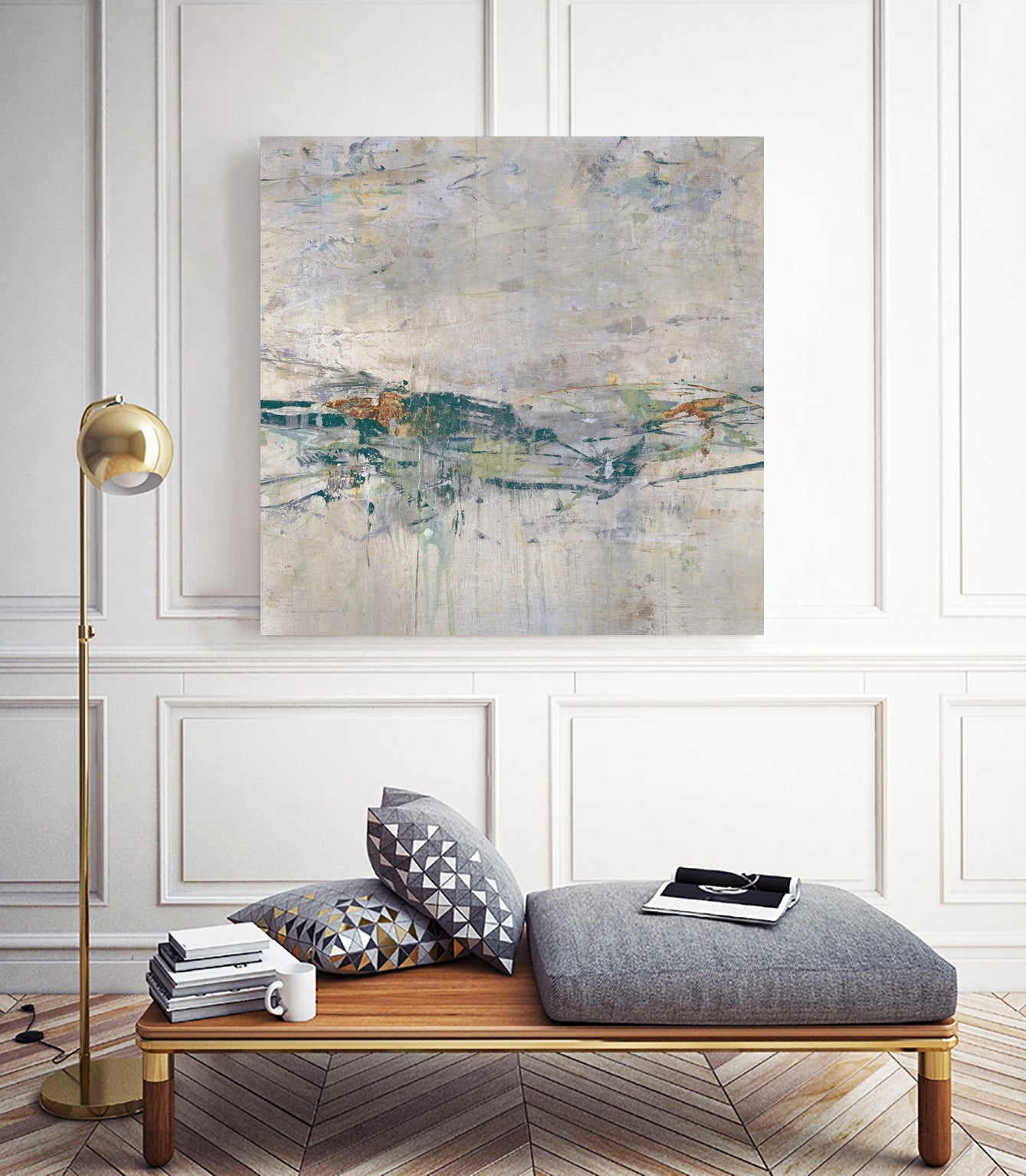 Broken Road III by Daleno Art on GIANT ART - green abstract