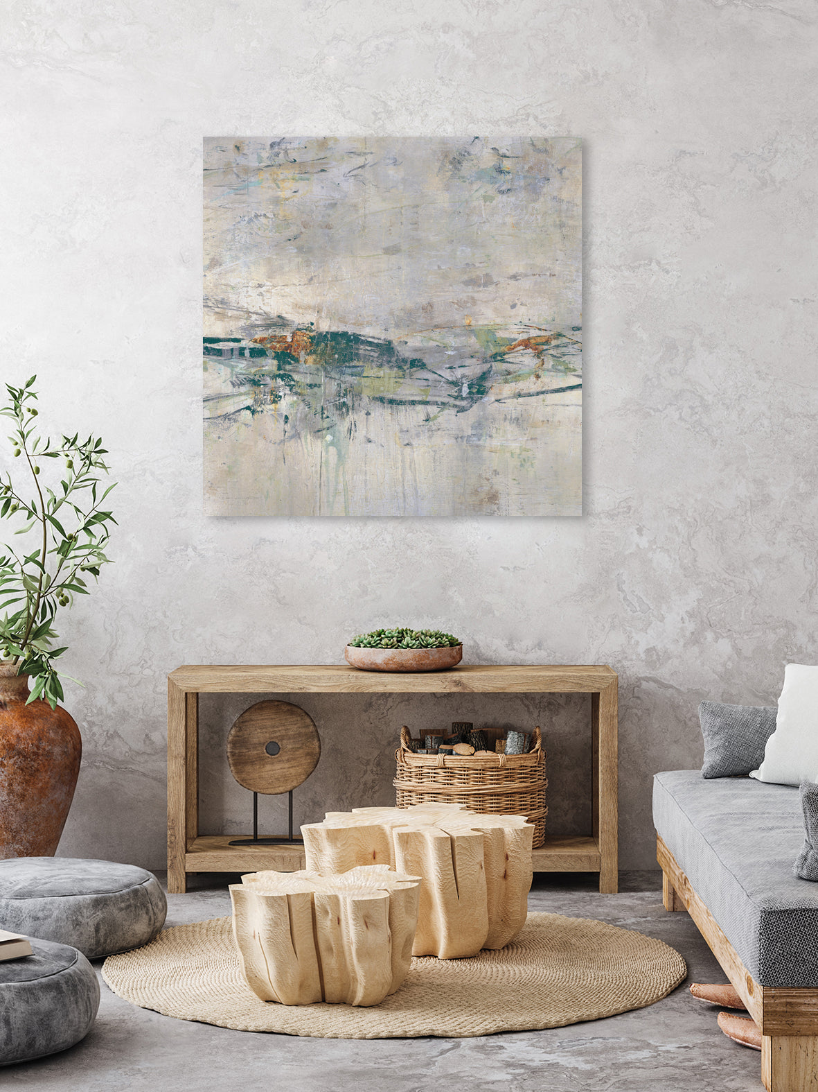 Broken Road III by Daleno Art on GIANT ART - green abstract