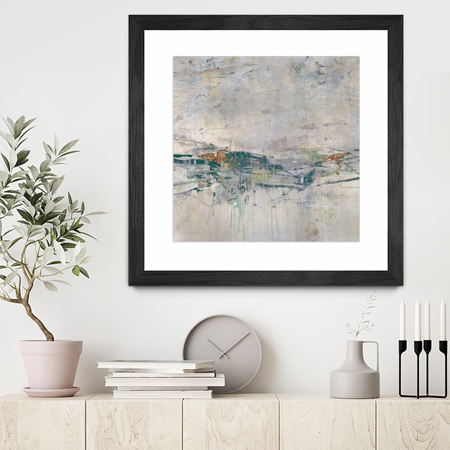 Broken Road III by Daleno Art on GIANT ART - green abstract