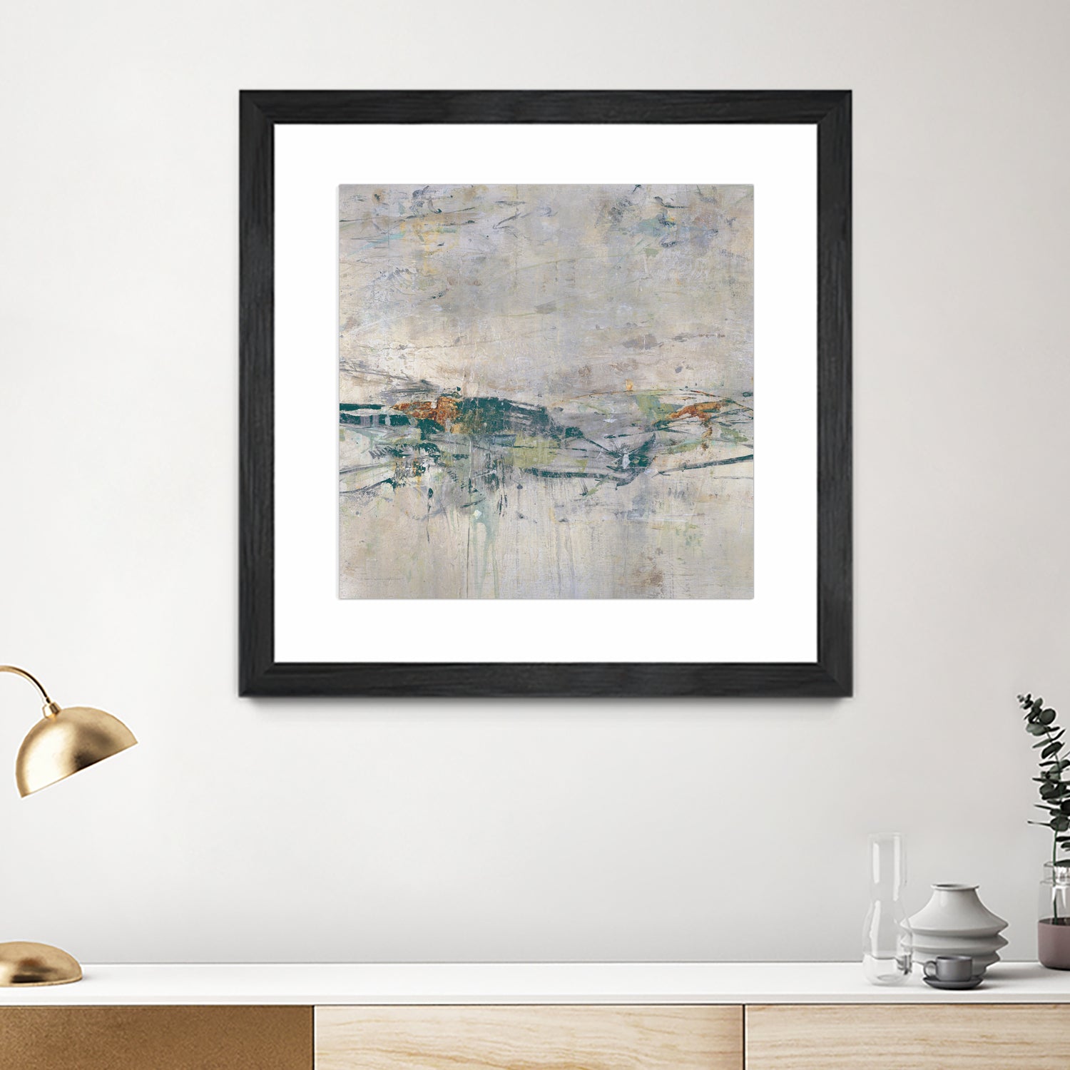 Broken Road III by Daleno Art on GIANT ART - green abstract