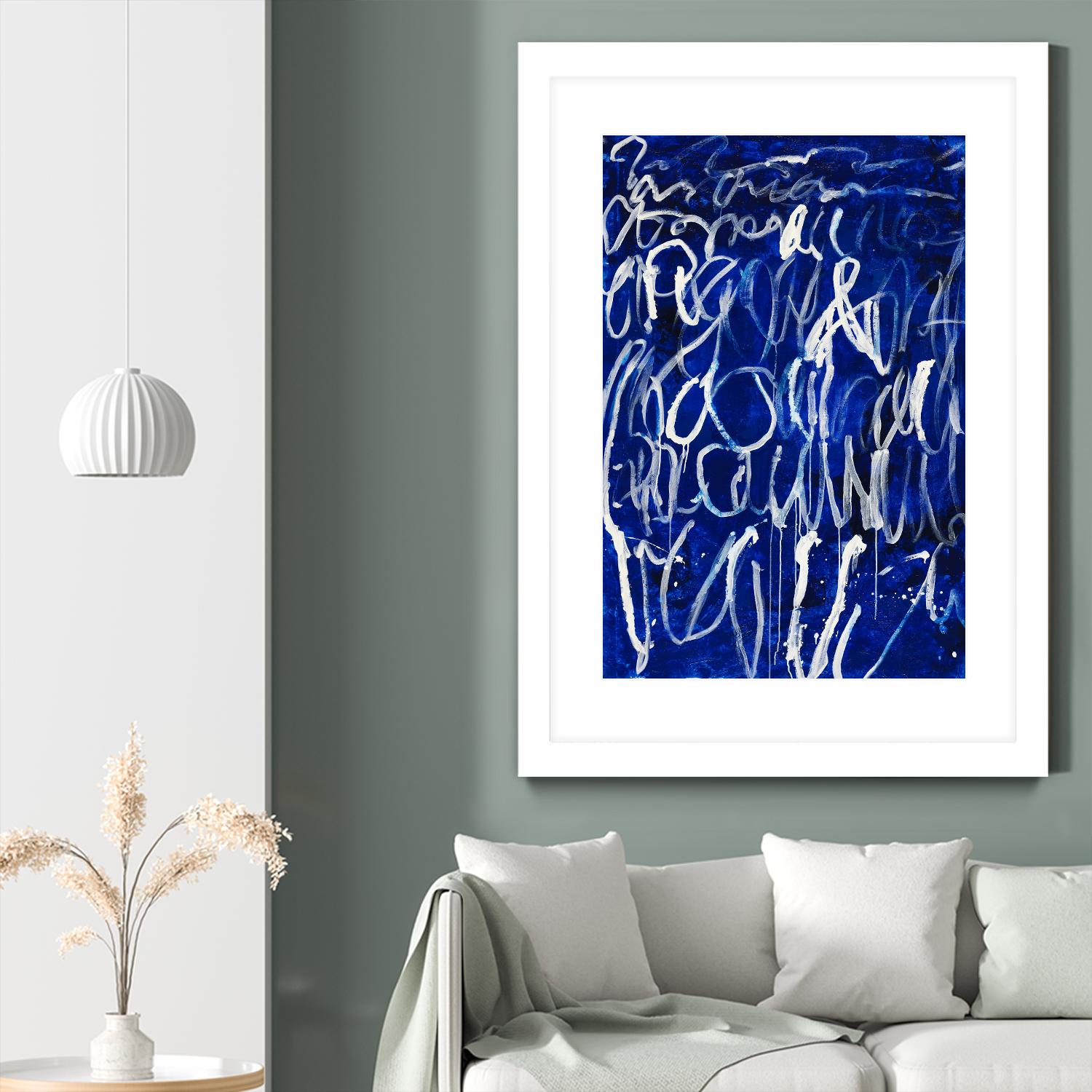 Prescription to Fame by Daleno Art on GIANT ART - blue abstract scribble