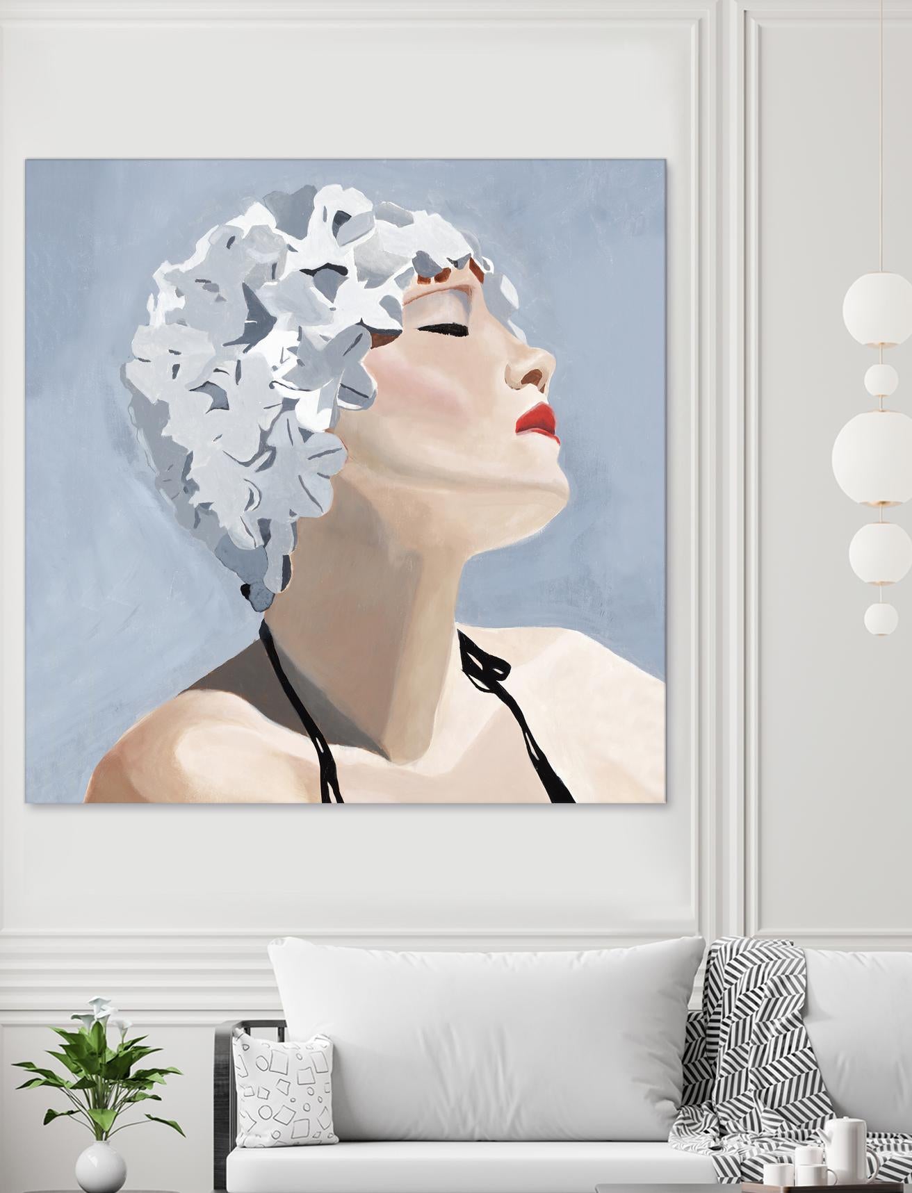 Getting My Tan On by Daleno Art on GIANT ART - red figurative swimmer