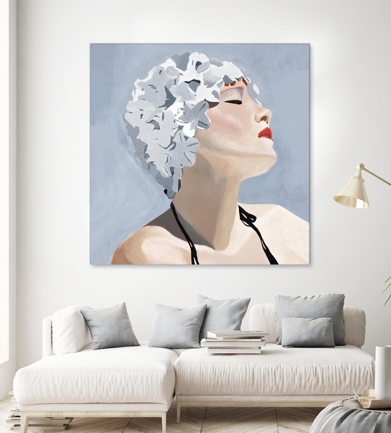 Getting My Tan On by Daleno Art on GIANT ART - red figurative swimmer