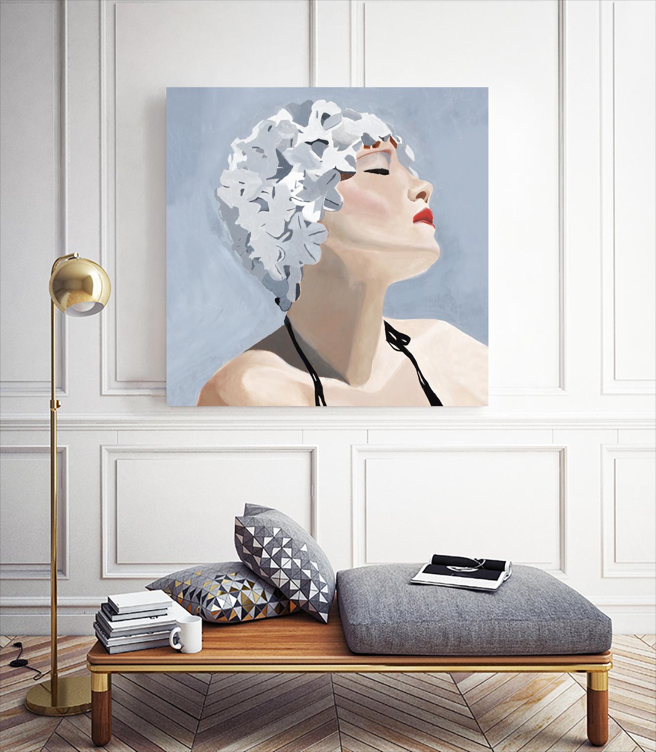 Getting My Tan On by Daleno Art on GIANT ART - red figurative swimmer