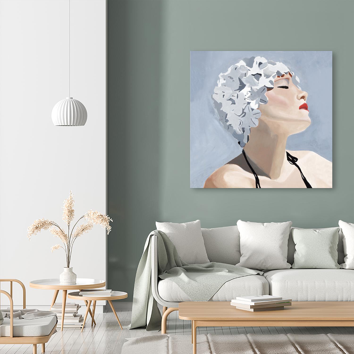 Getting My Tan On by Daleno Art on GIANT ART - red figurative swimmer