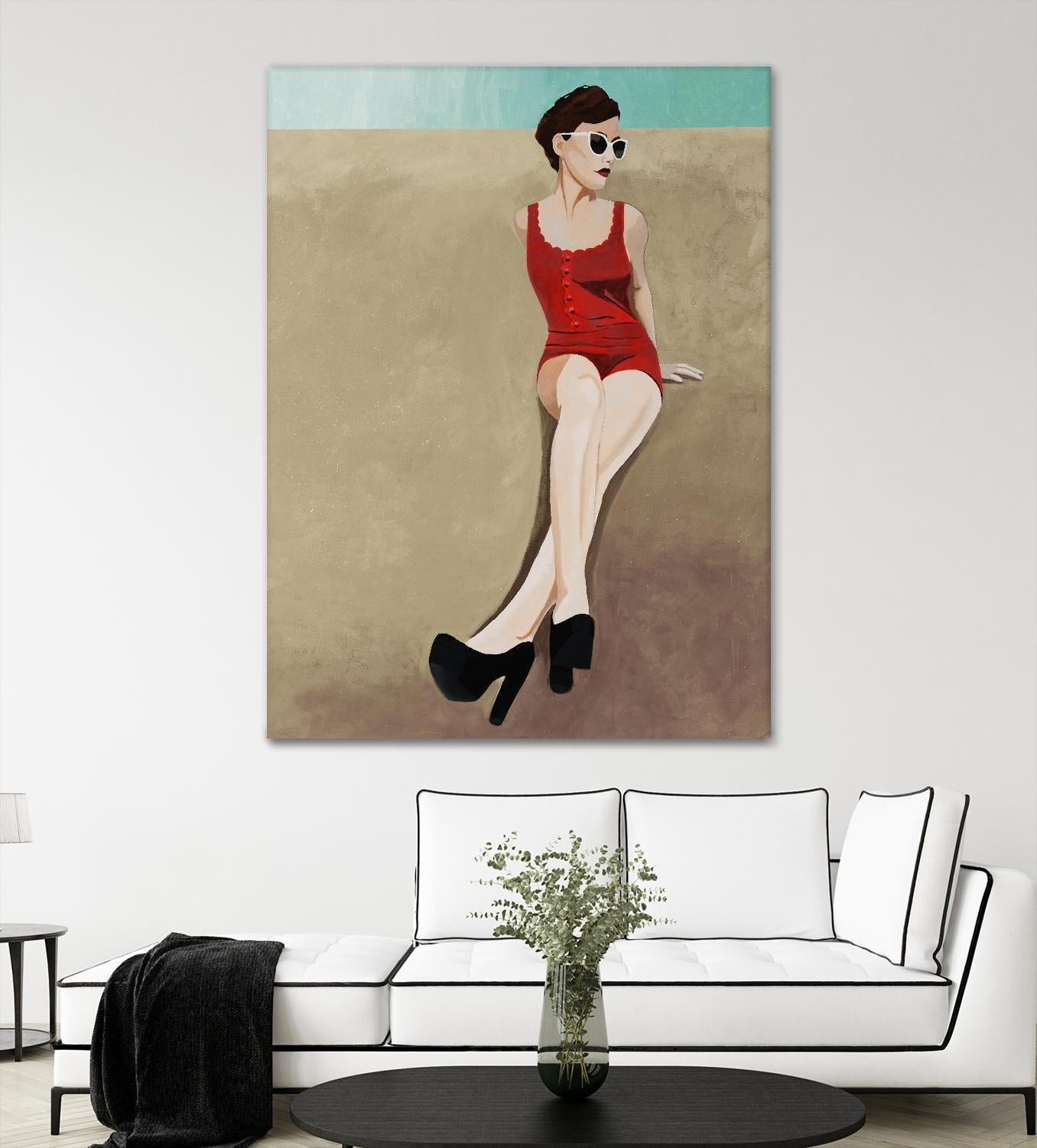 Rays of Glamour by Daleno Art on GIANT ART - red figurative fashion