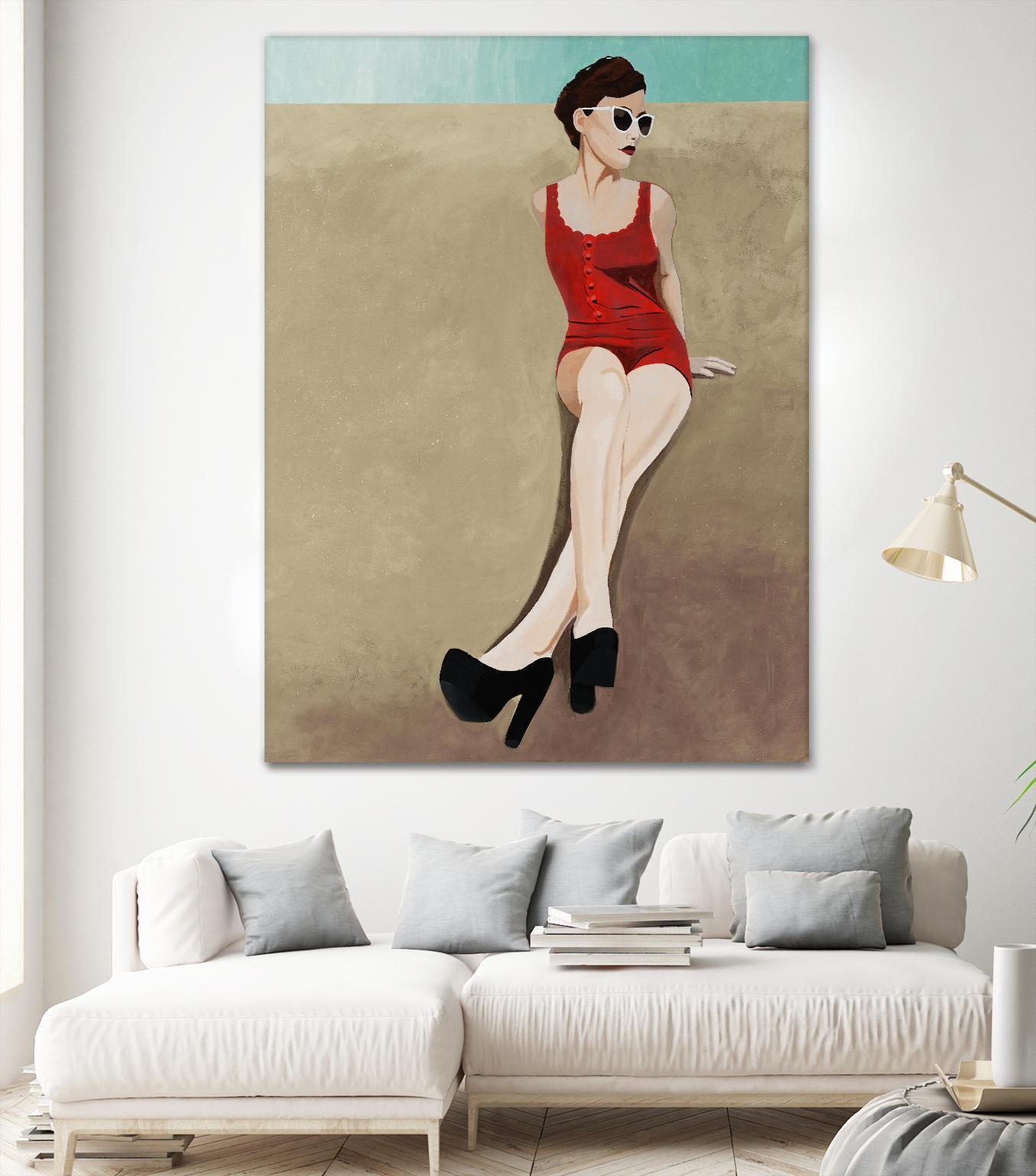 Rays of Glamour by Daleno Art on GIANT ART - red figurative fashion