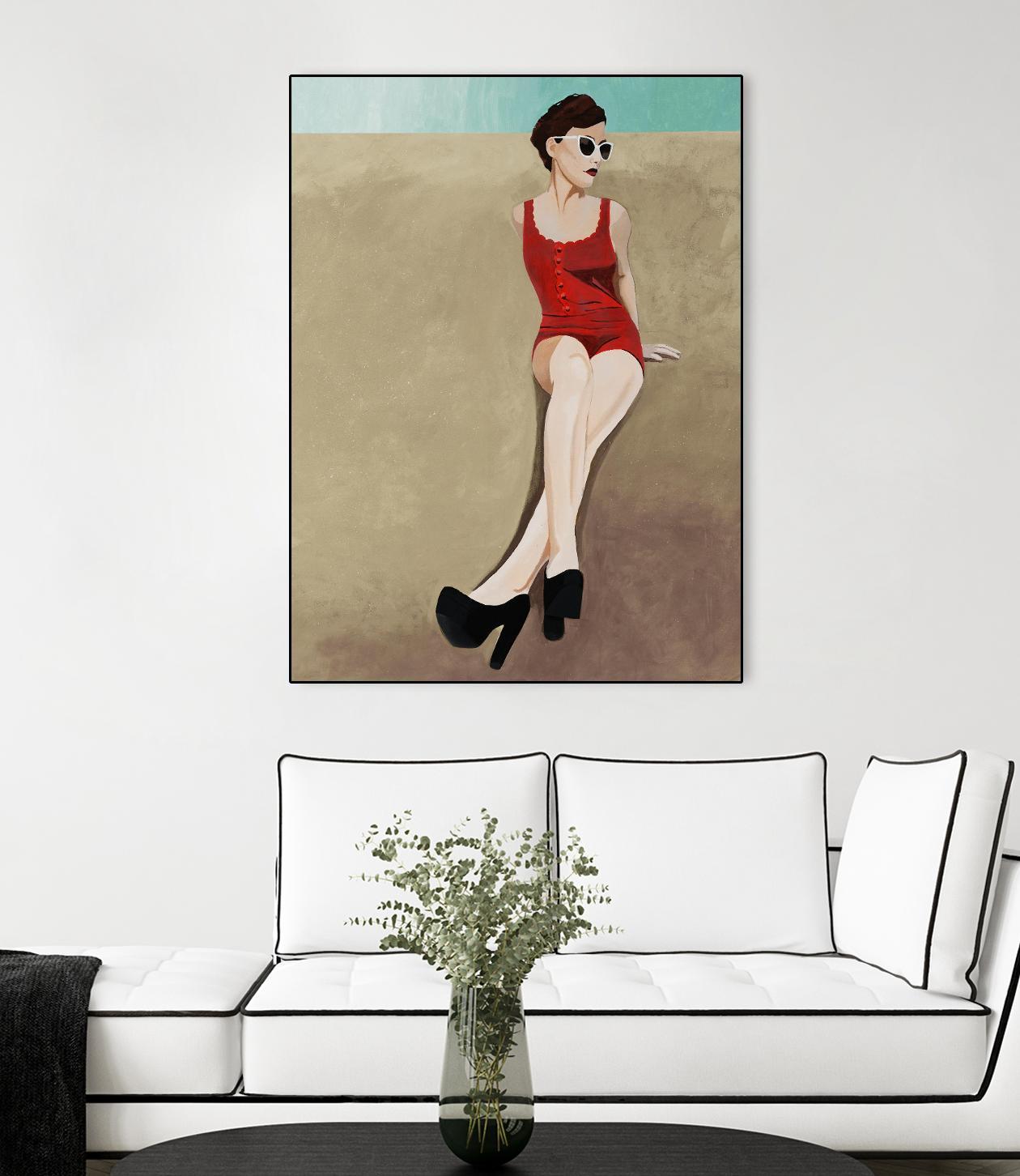 Rays of Glamour by Daleno Art on GIANT ART - red figurative fashion