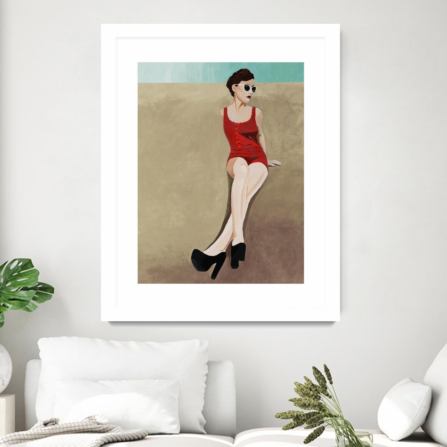 Rays of Glamour by Daleno Art on GIANT ART - red figurative fashion