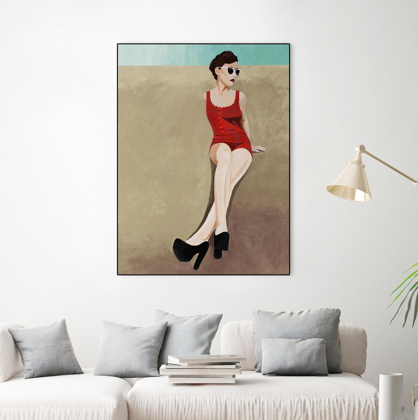 Rays of Glamour by Daleno Art on GIANT ART - red figurative fashion