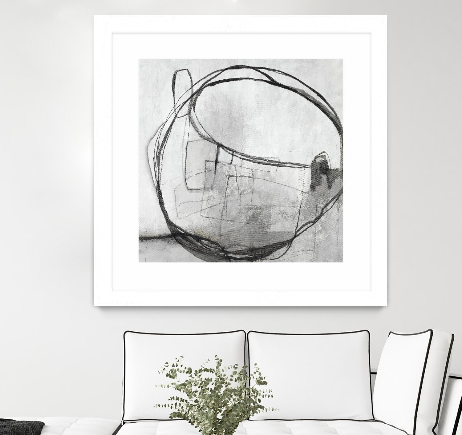 Lucent Sphere by Daleno Art on GIANT ART - black black & white circle