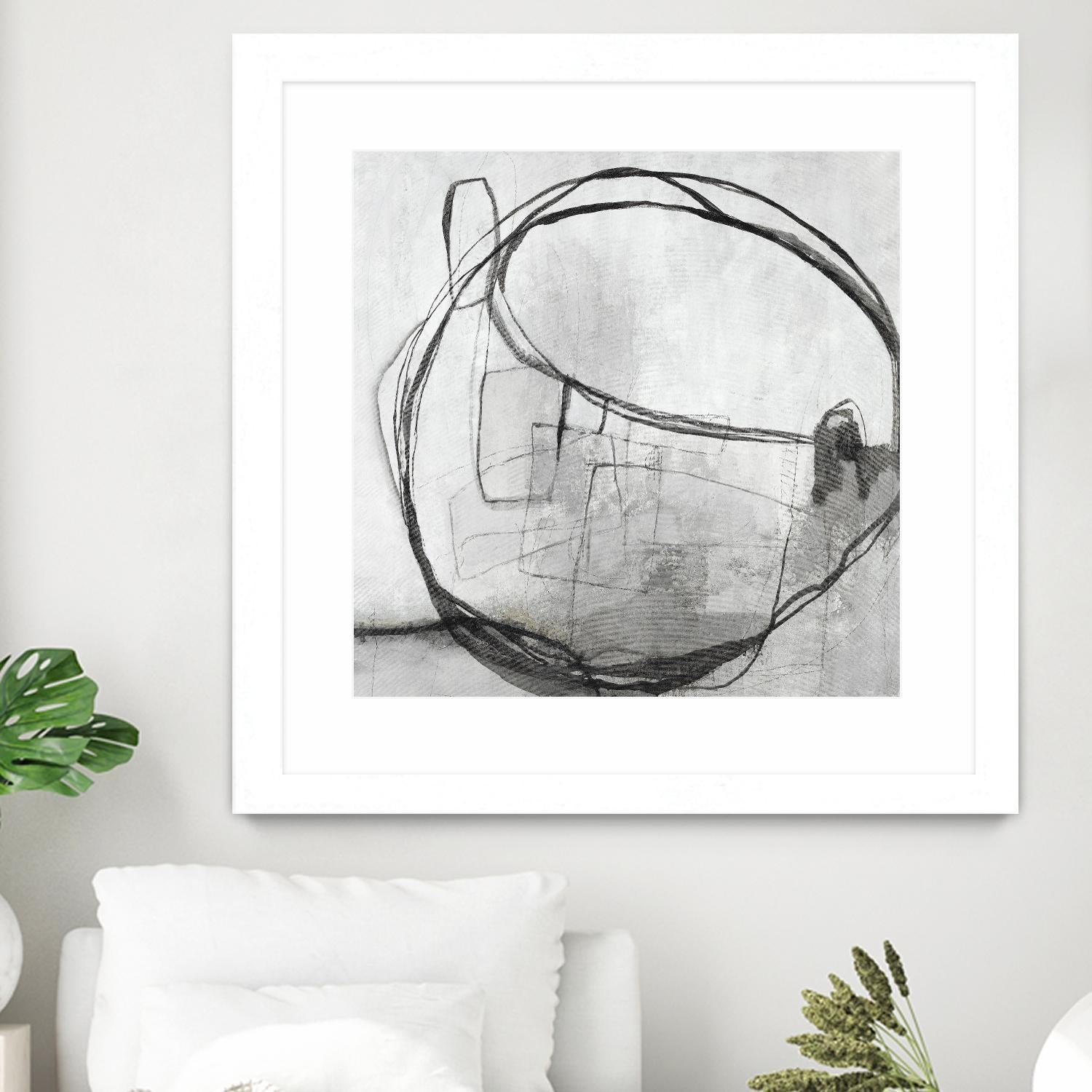 Lucent Sphere by Daleno Art on GIANT ART - black black & white circle