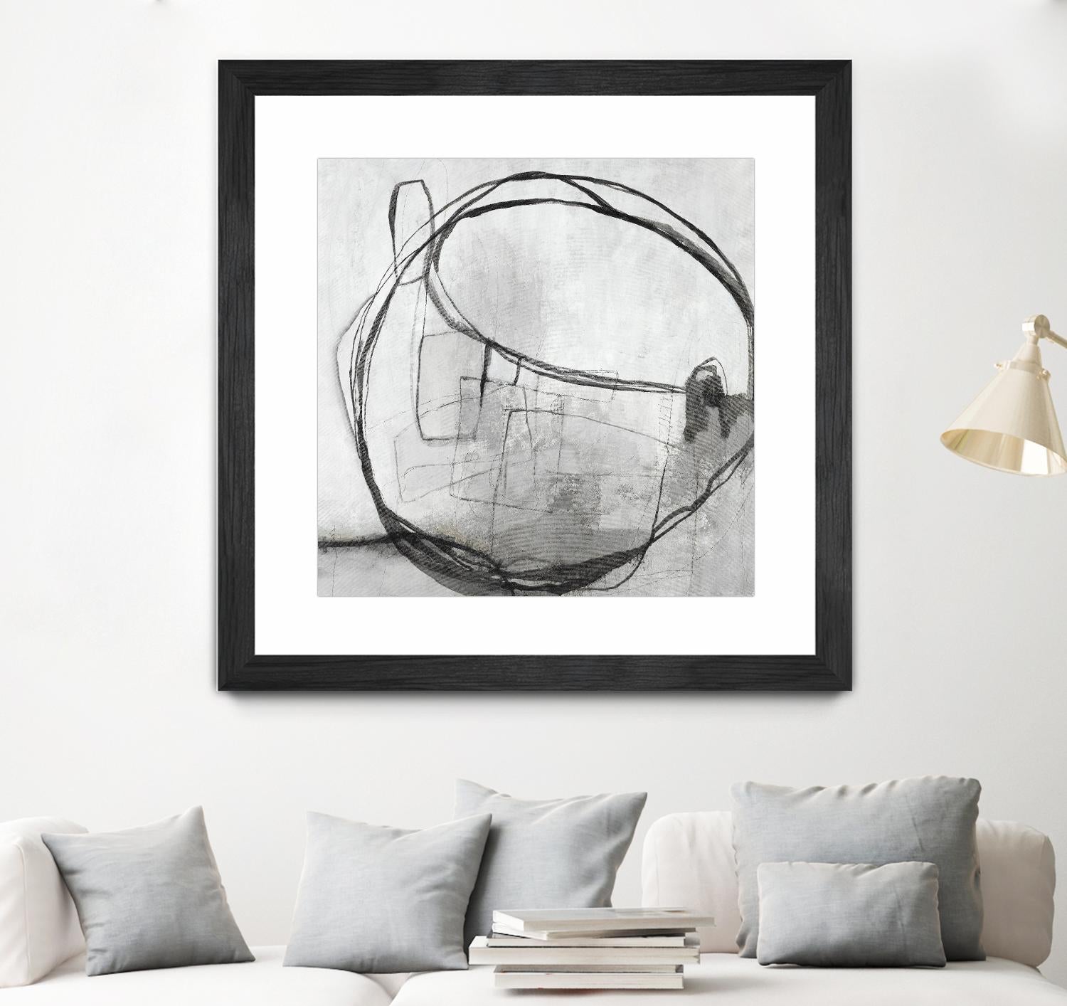 Lucent Sphere by Daleno Art on GIANT ART - black black & white circle
