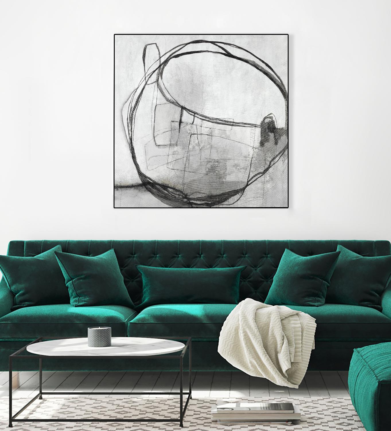 Lucent Sphere by Daleno Art on GIANT ART - black black & white circle