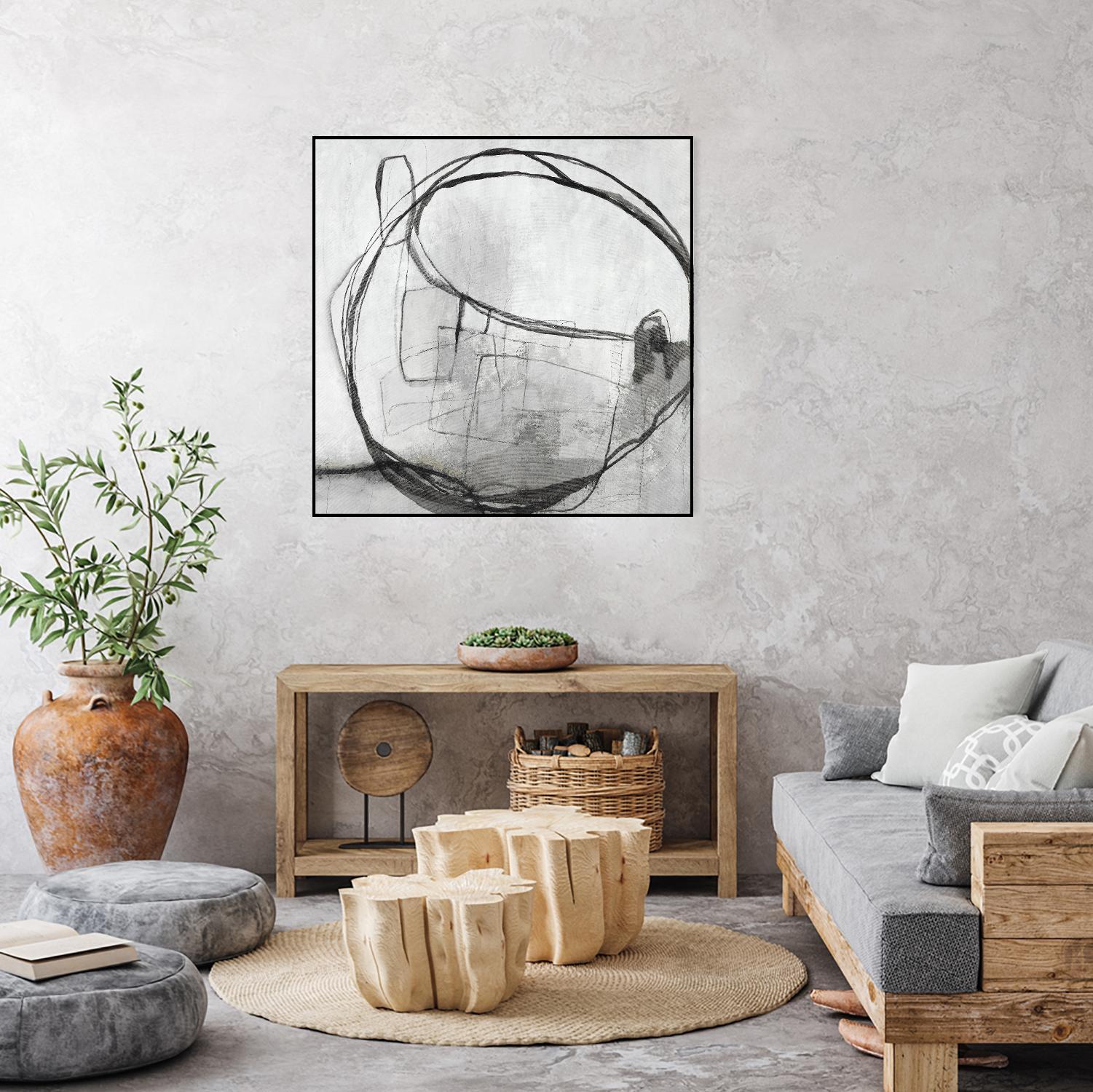 Lucent Sphere by Daleno Art on GIANT ART - black black & white circle