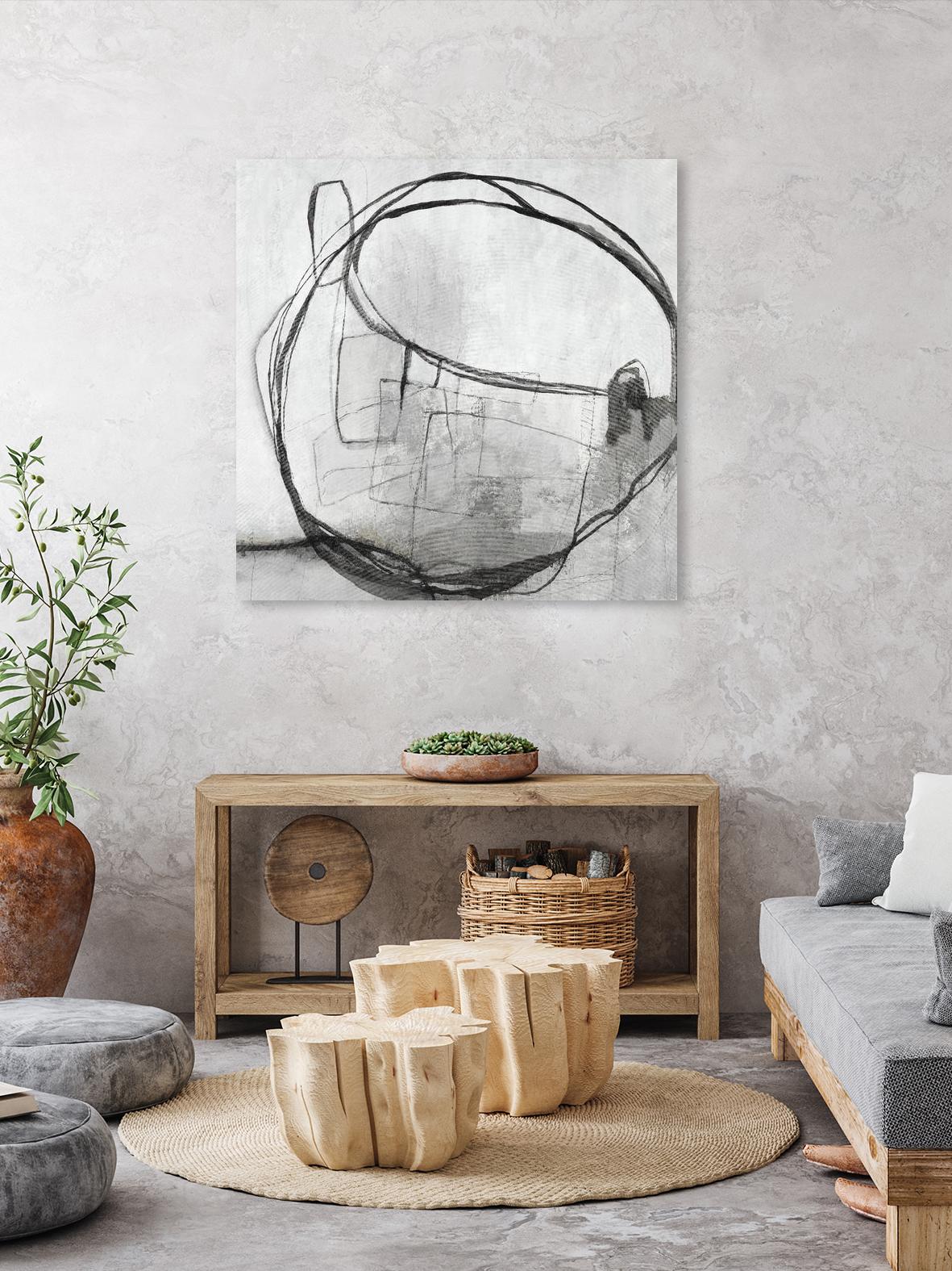 Lucent Sphere by Daleno Art on GIANT ART - black black & white circle